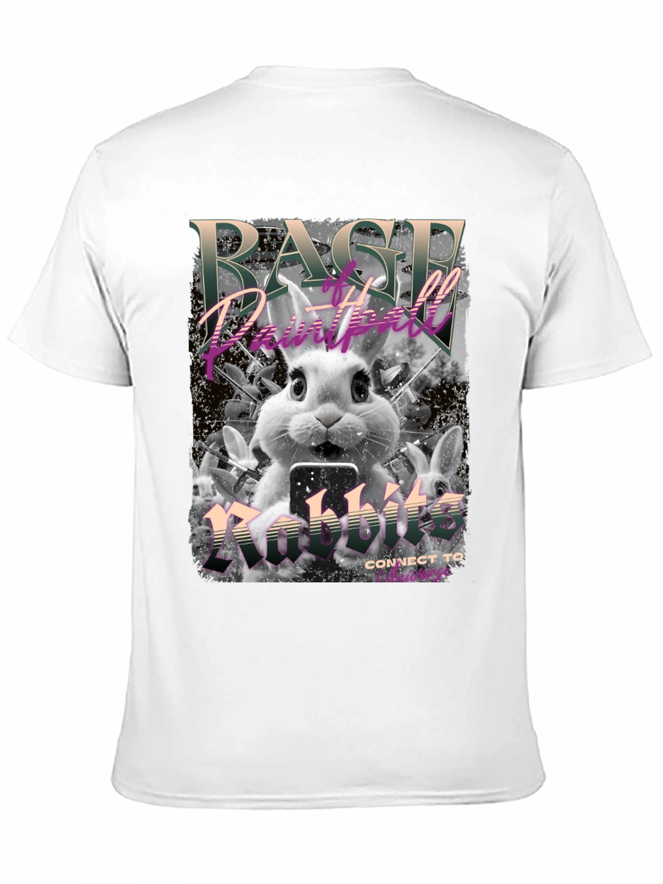 Rage Paintball Rabbit T-Shirt - Funny Bunny Design