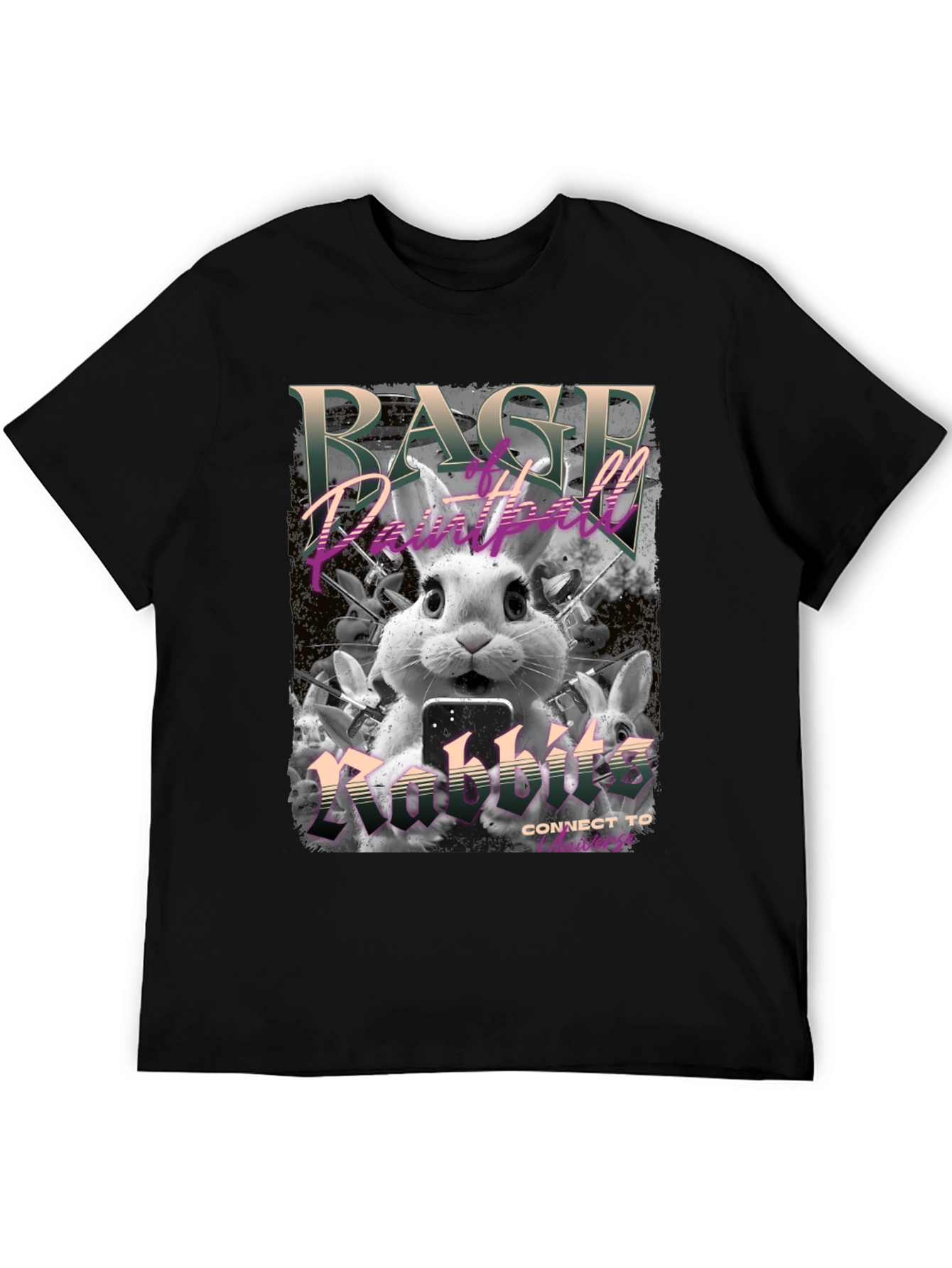 Rage Paintball Rabbit T-Shirt - Funny Bunny Design