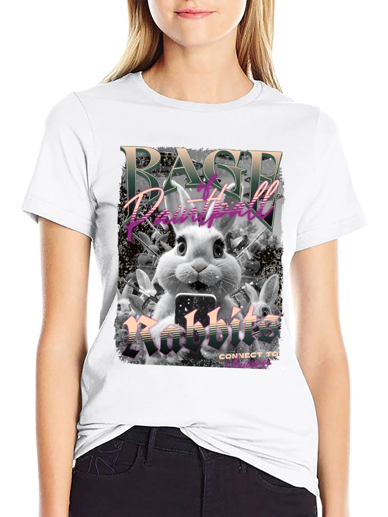 Rage Paintball Rabbit T-Shirt - Funny Bunny Design