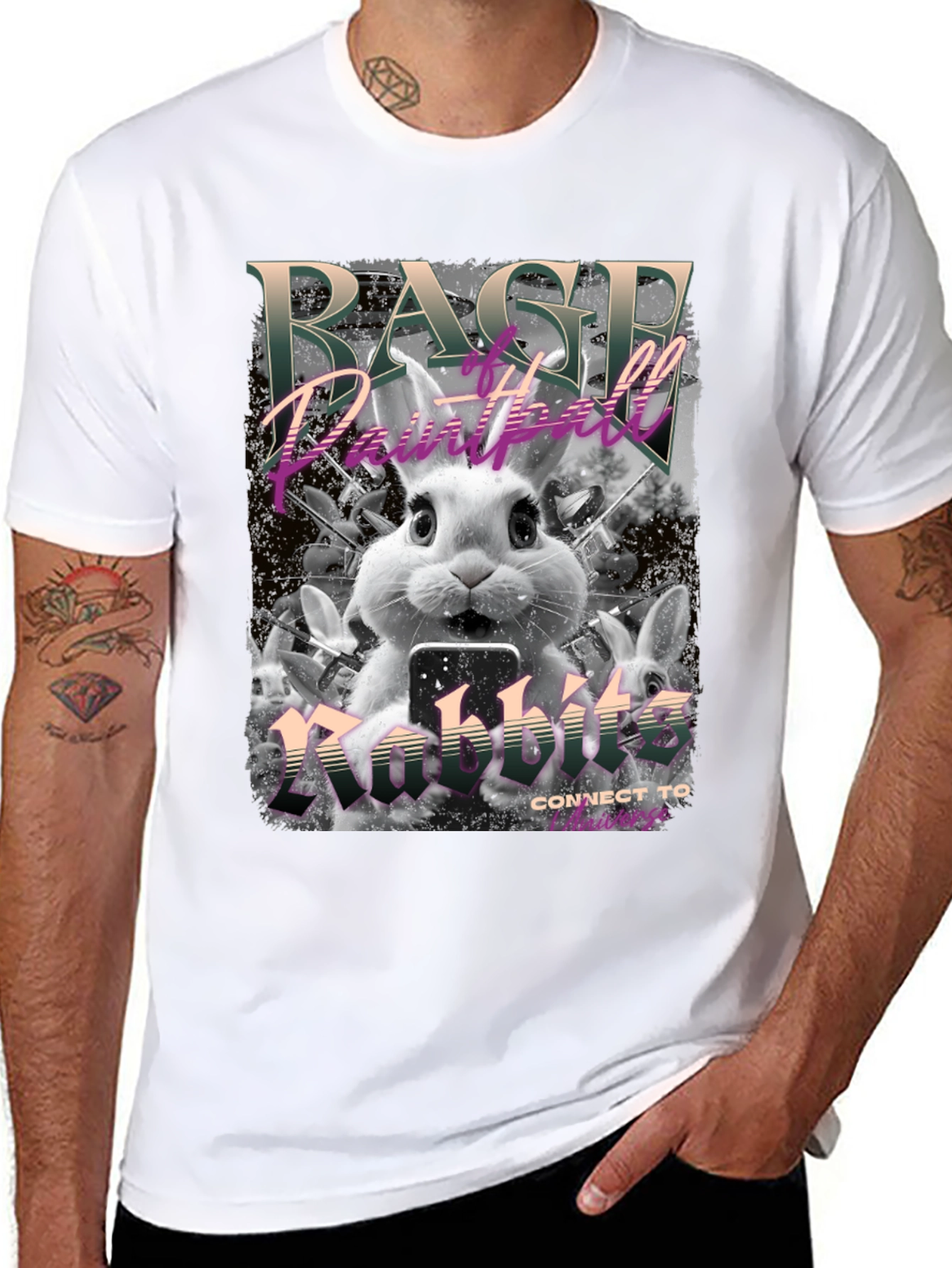 Rage Paintball Rabbit T-Shirt - Funny Bunny Design