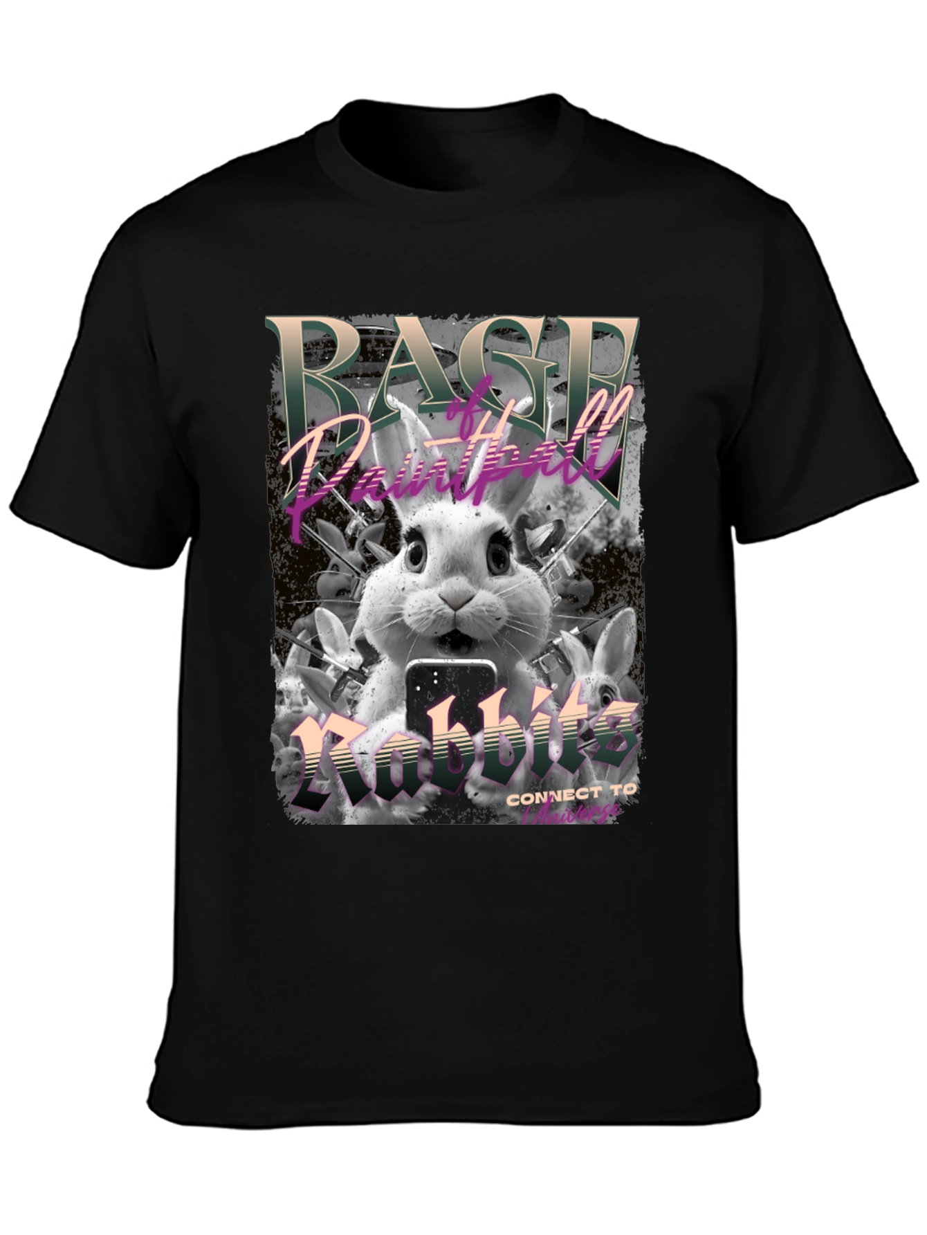 Rage Paintball Rabbit T-Shirt - Funny Bunny Design