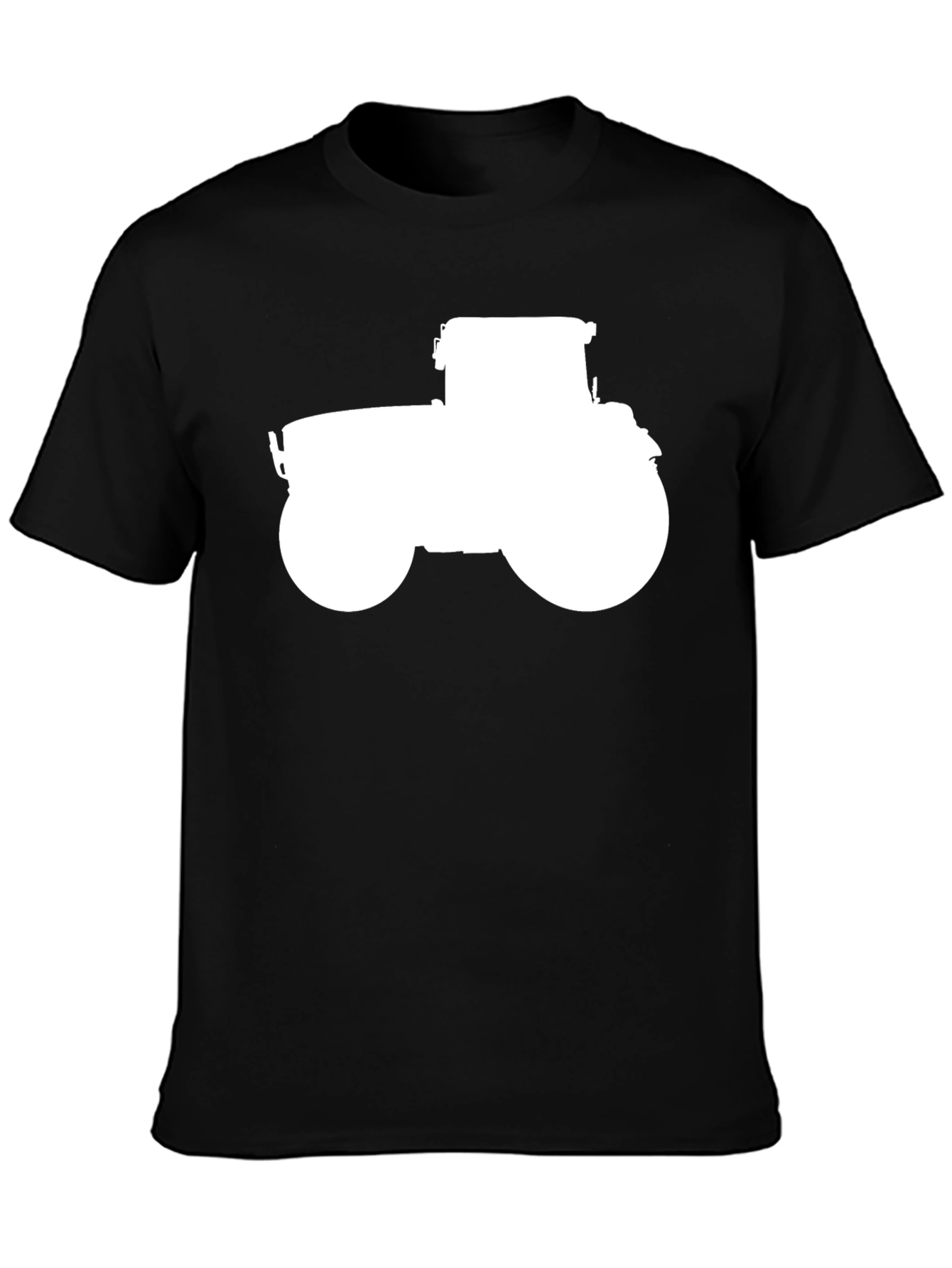 Tractor Graphic Tee - Black Cotton Casual Shirt