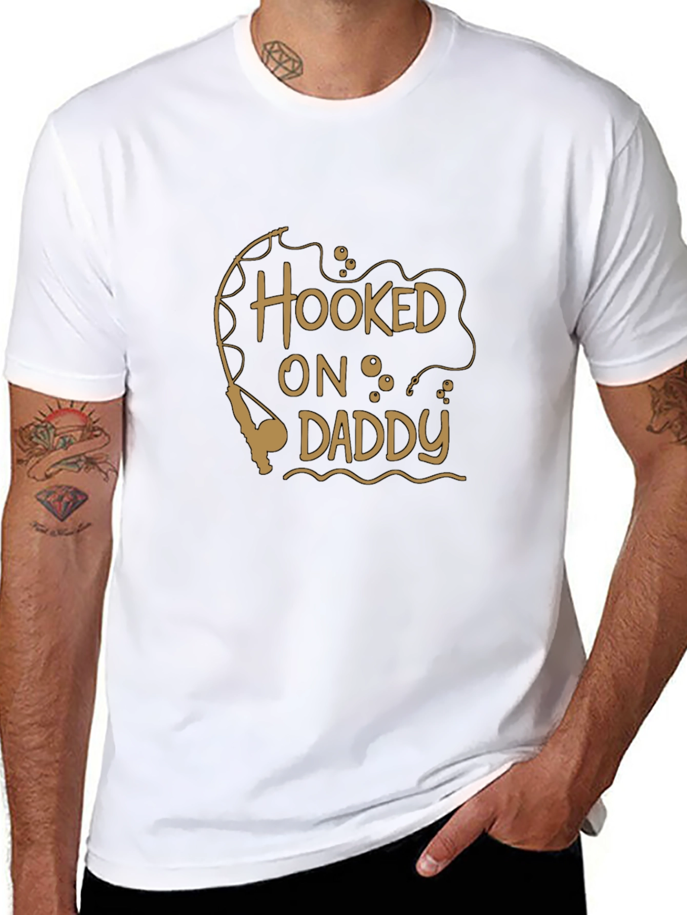 Hooked on Daddy Mens Graphic Tee