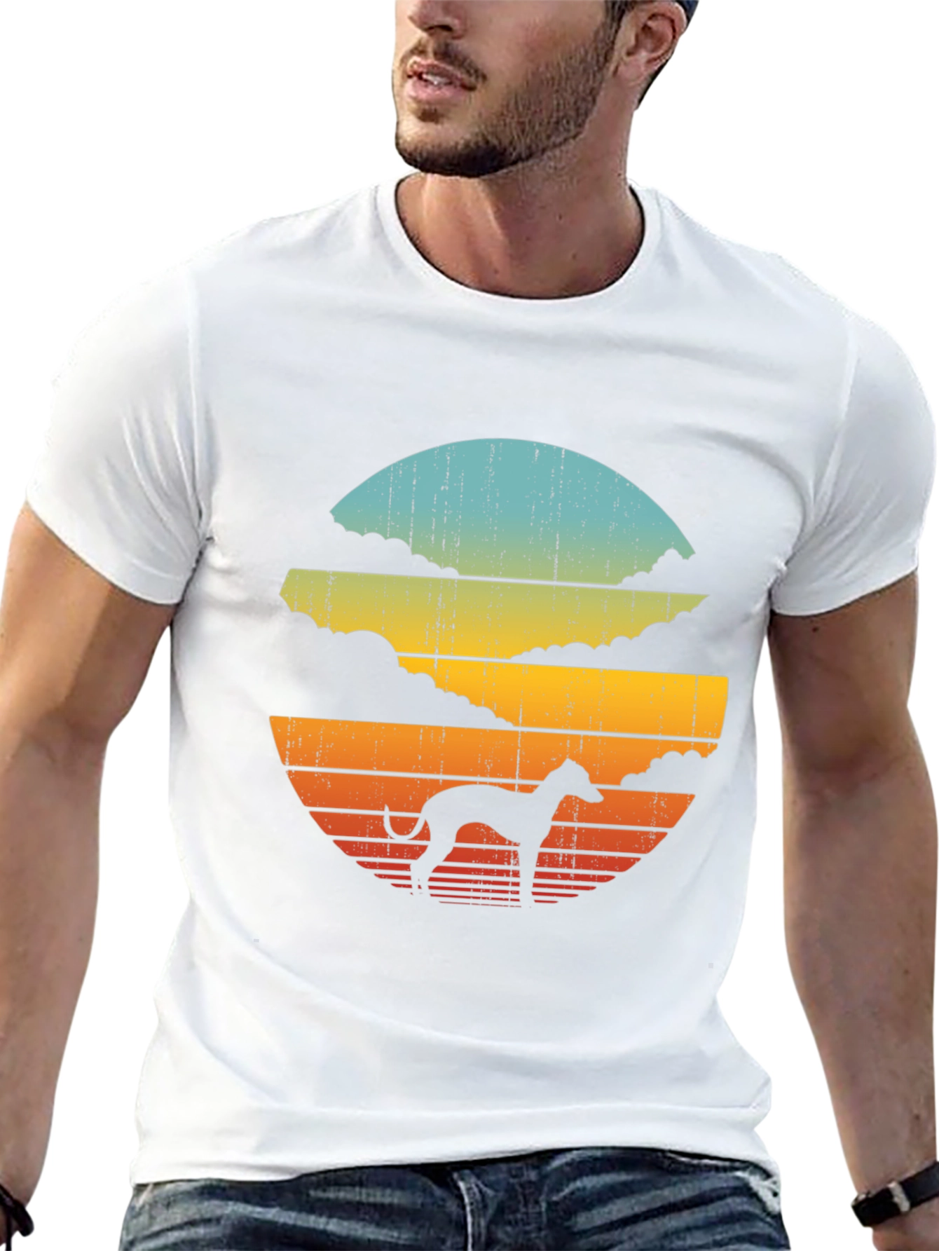Retro Dog Silhouette Graphic Tee