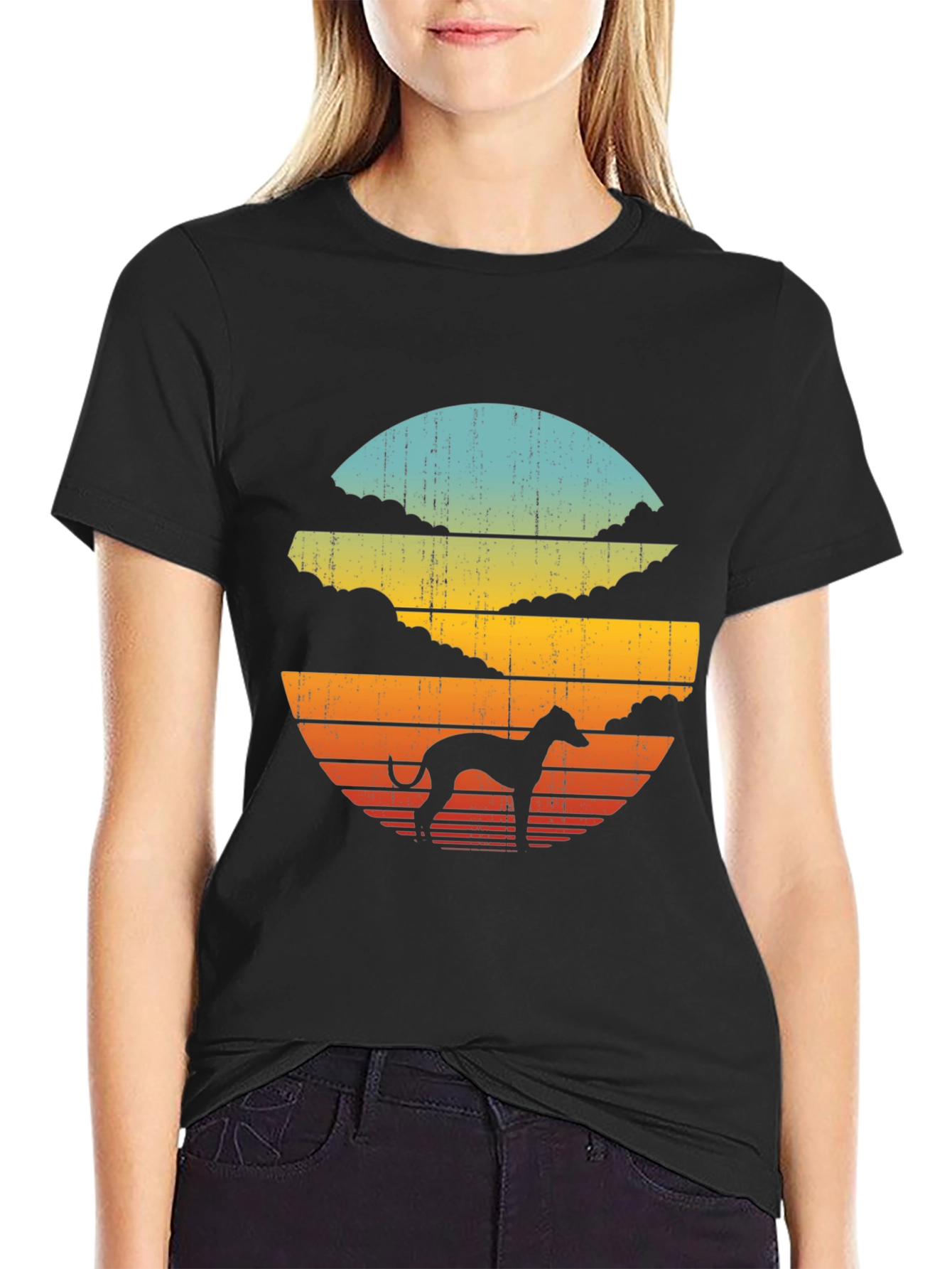 Retro Dog Silhouette Graphic Tee