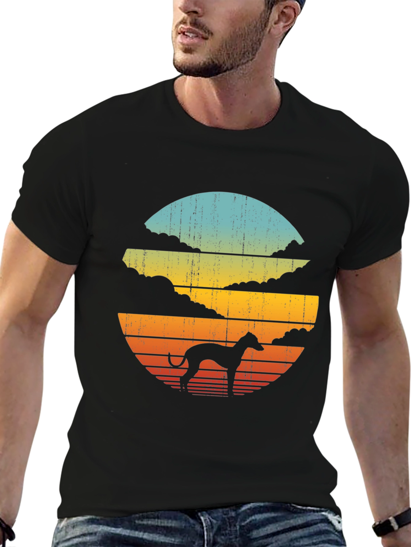 Retro Dog Silhouette Graphic Tee
