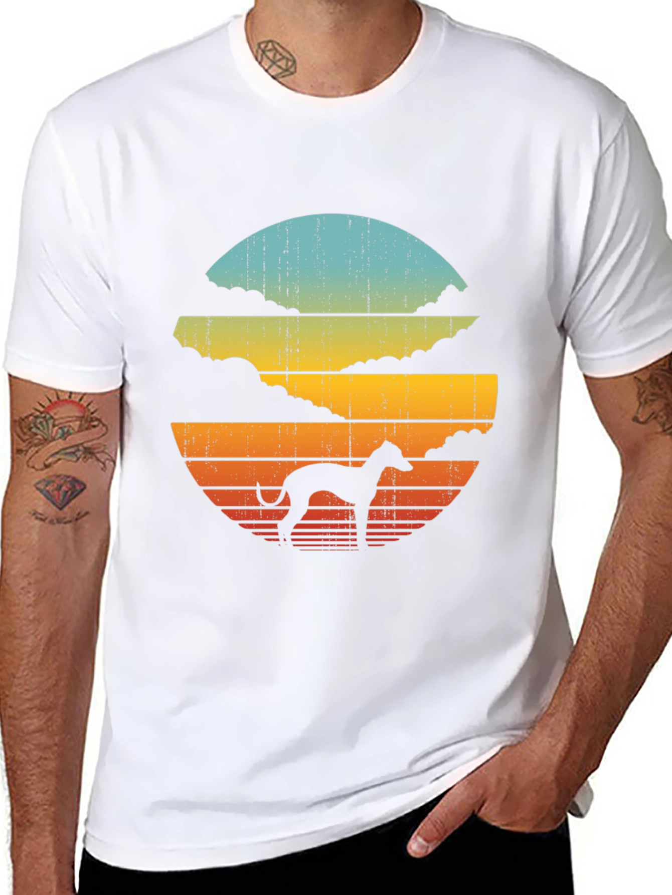 Retro Dog Silhouette Graphic Tee