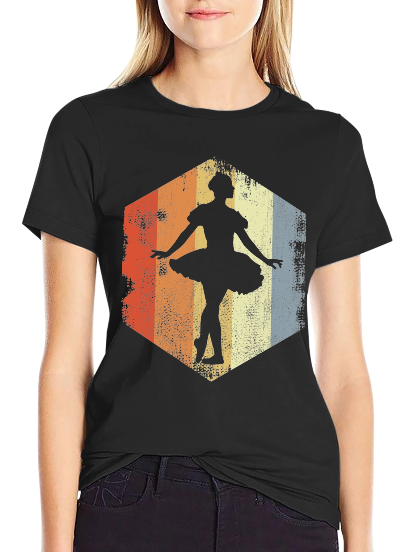 Ballerina Graphic Tee - Retro Dance Shirt