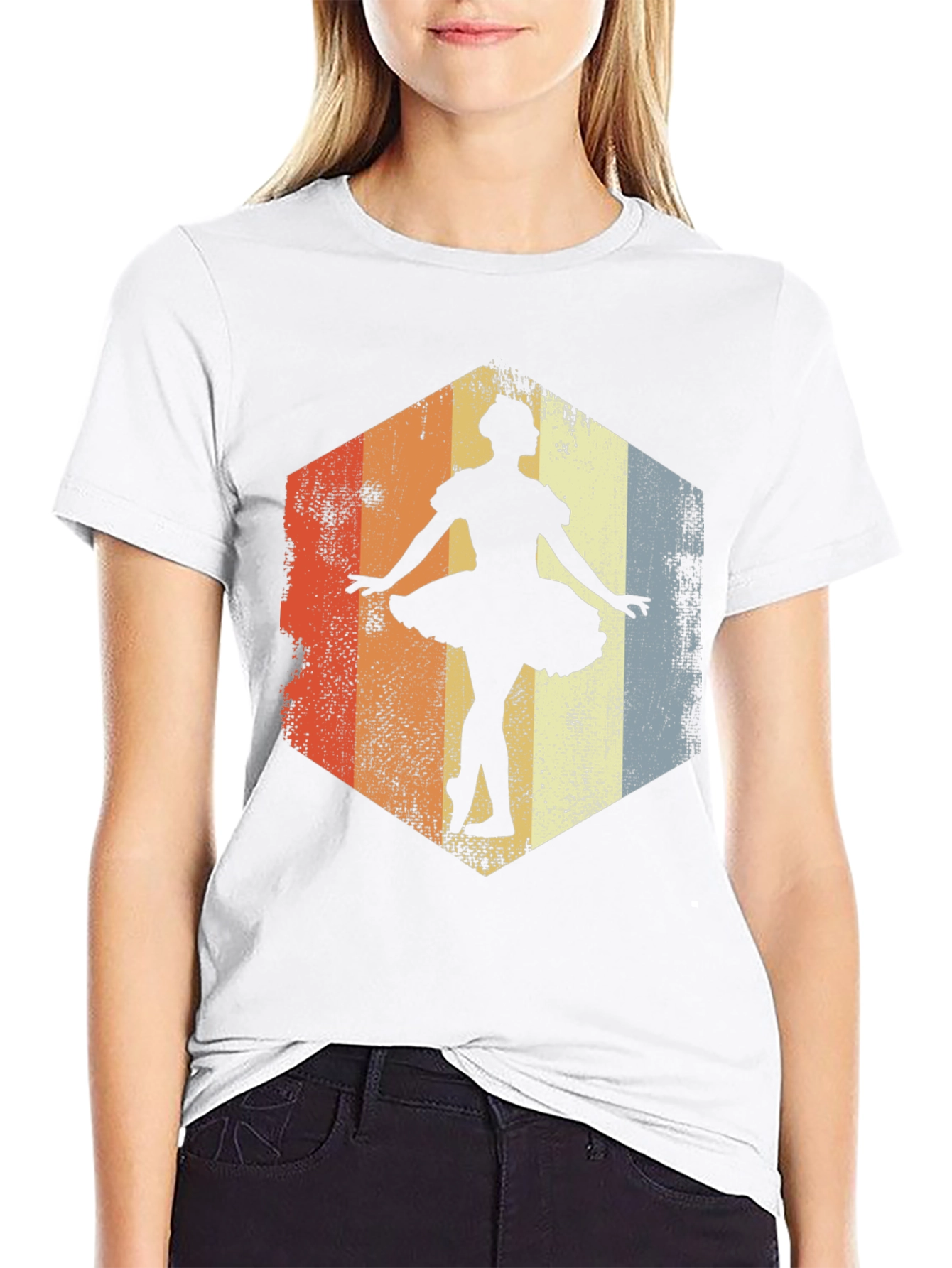 Ballerina Graphic Tee - Retro Dance Shirt