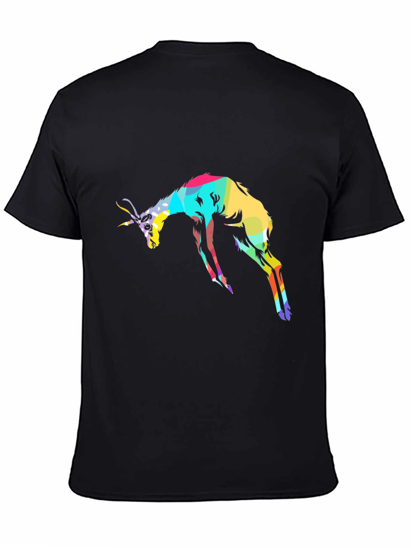 Abstract Antelope Graphic Black T-Shirt