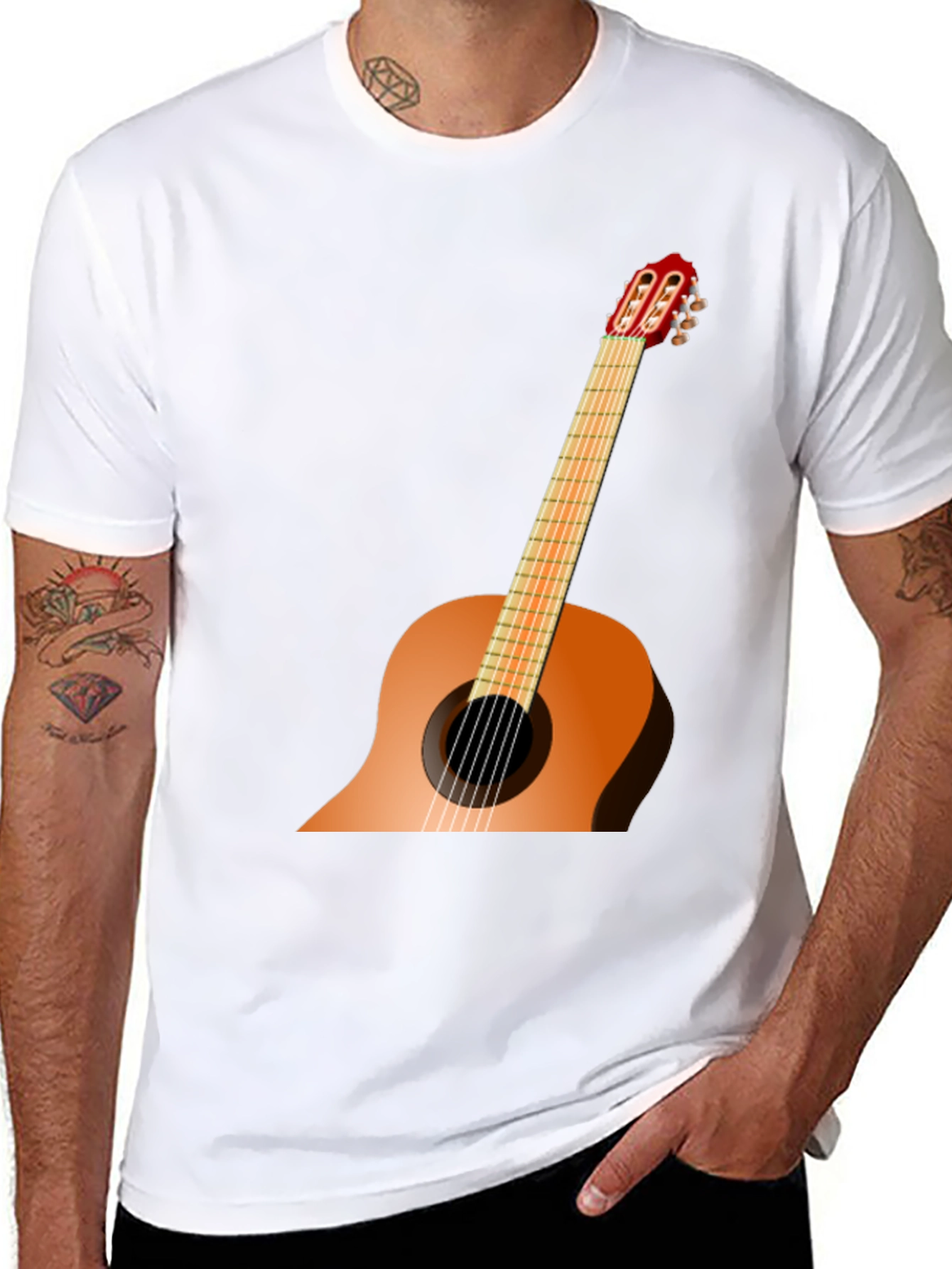 Guitar Graphic Black T-Shirt