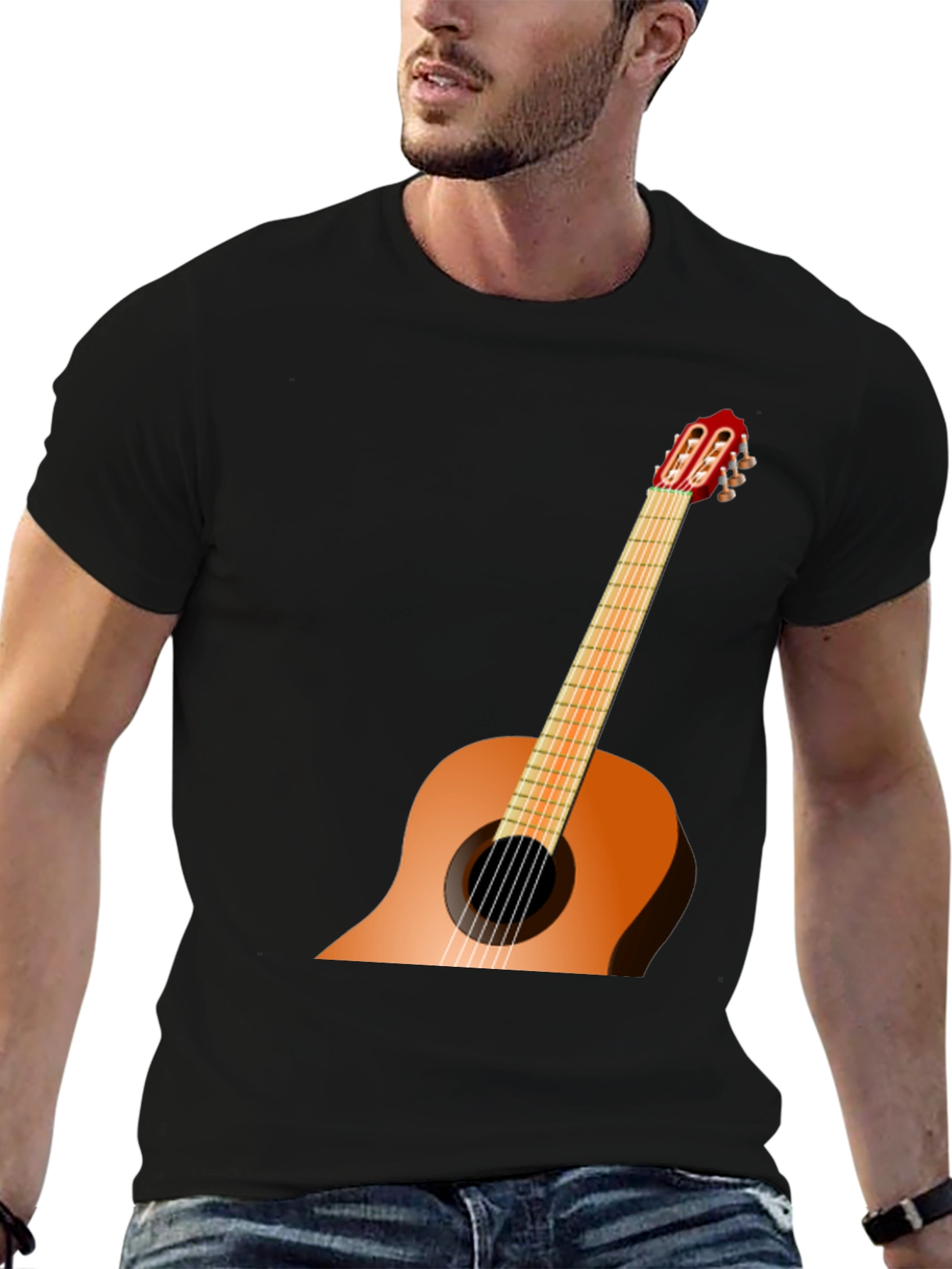 Guitar Graphic Black T-Shirt