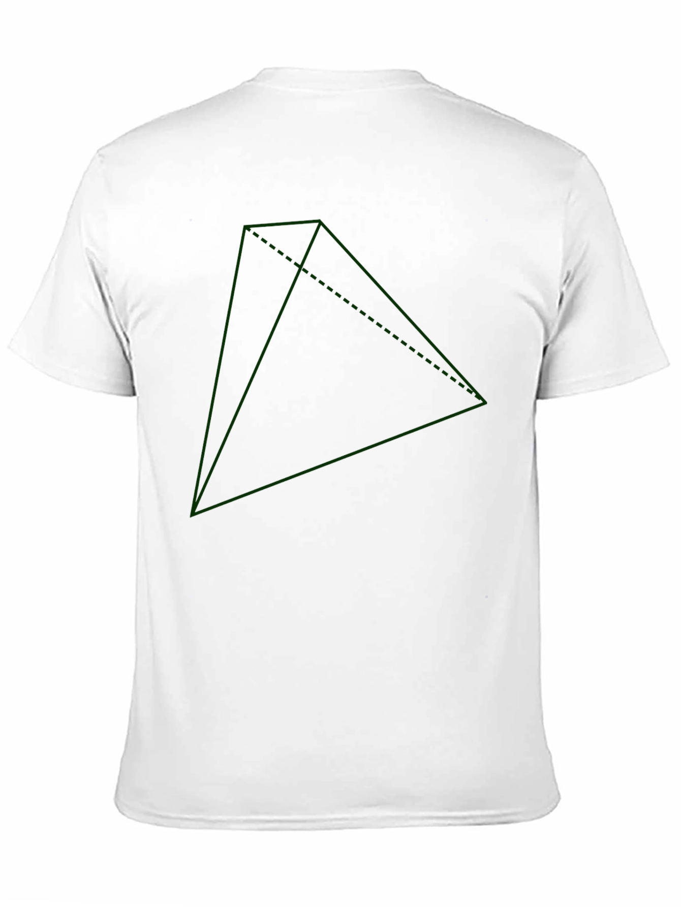 Geometric Green Triangle Graphic Black T-Shirt