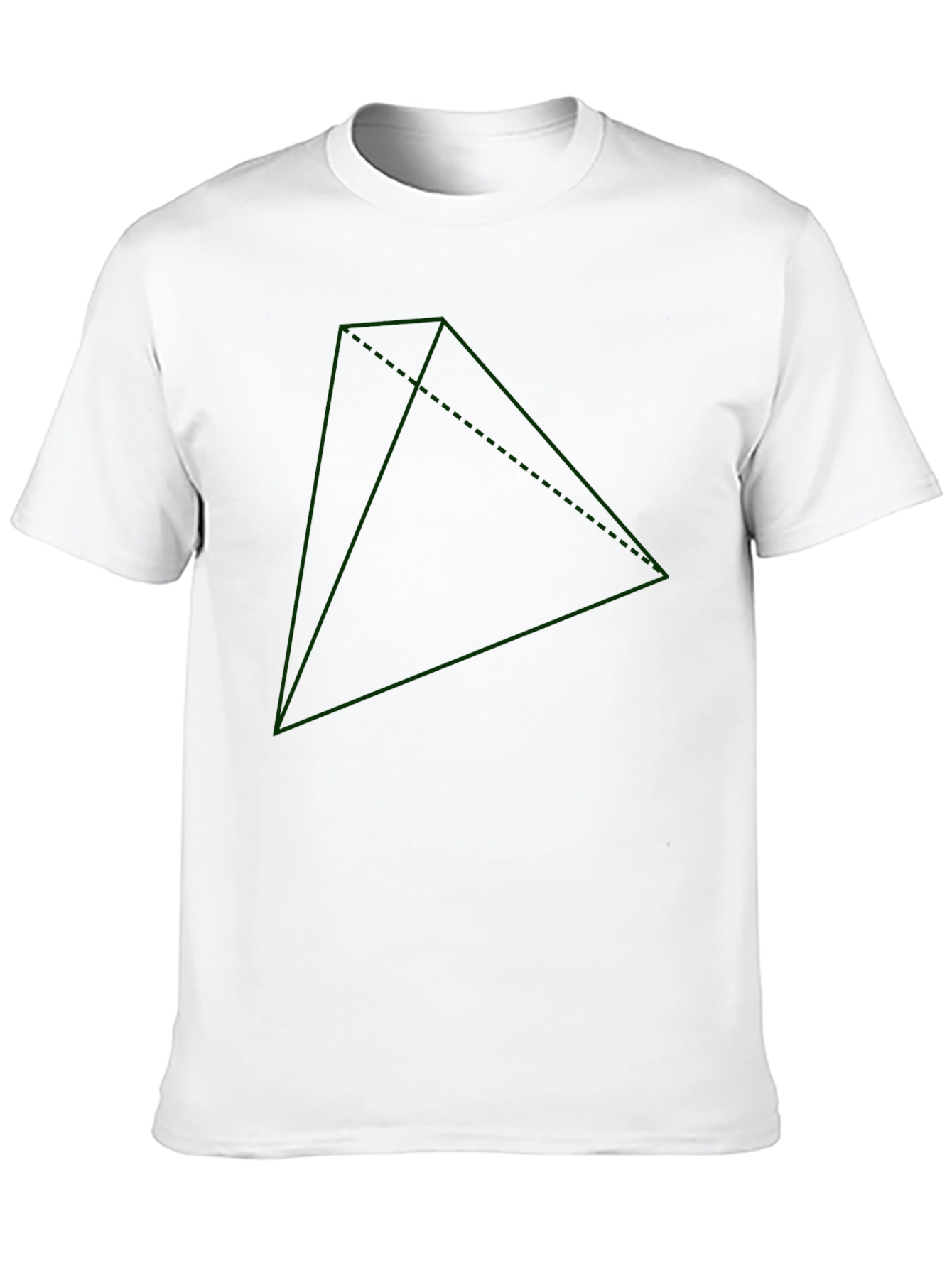 Geometric Green Triangle Graphic Black T-Shirt