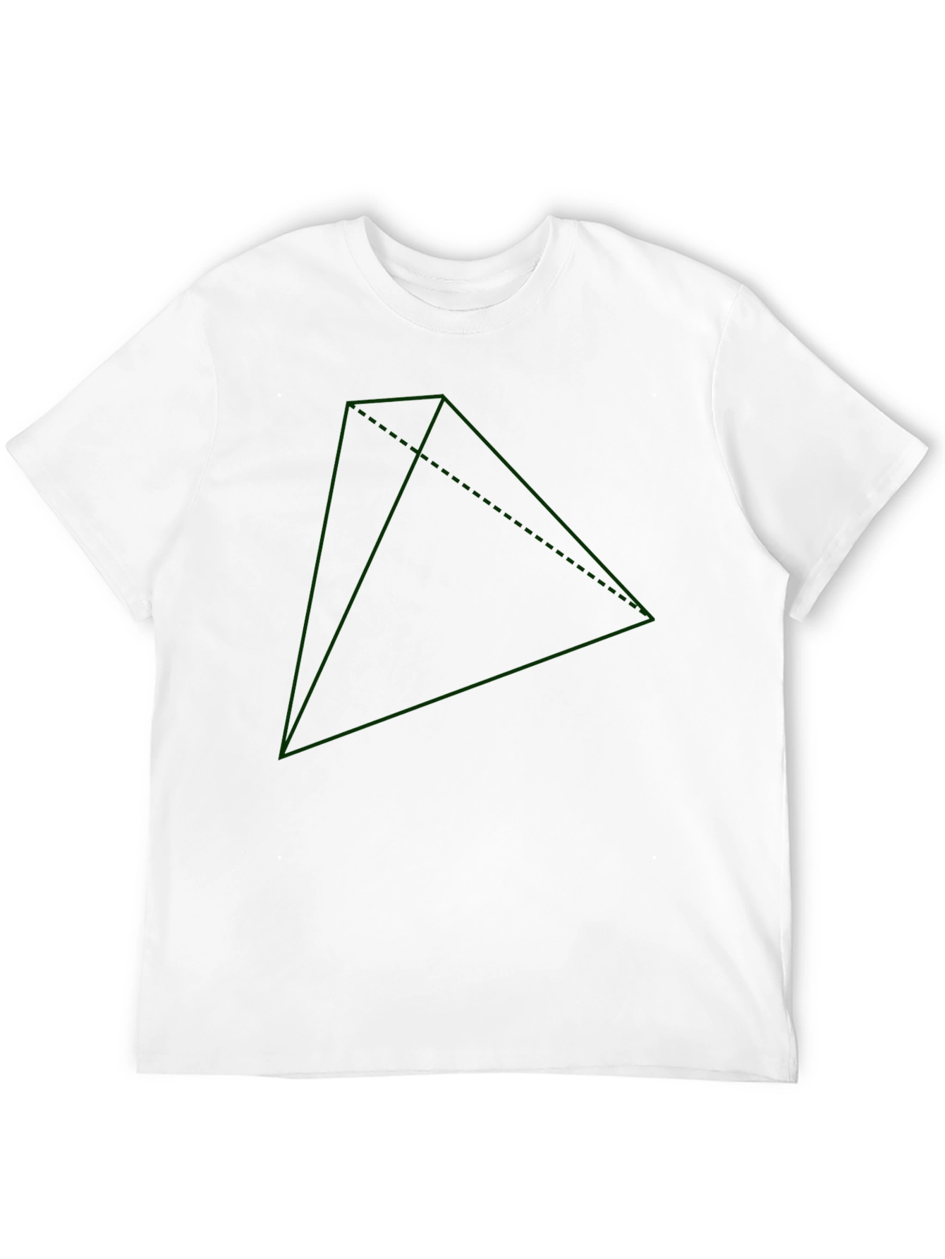 Geometric Green Triangle Graphic Black T-Shirt
