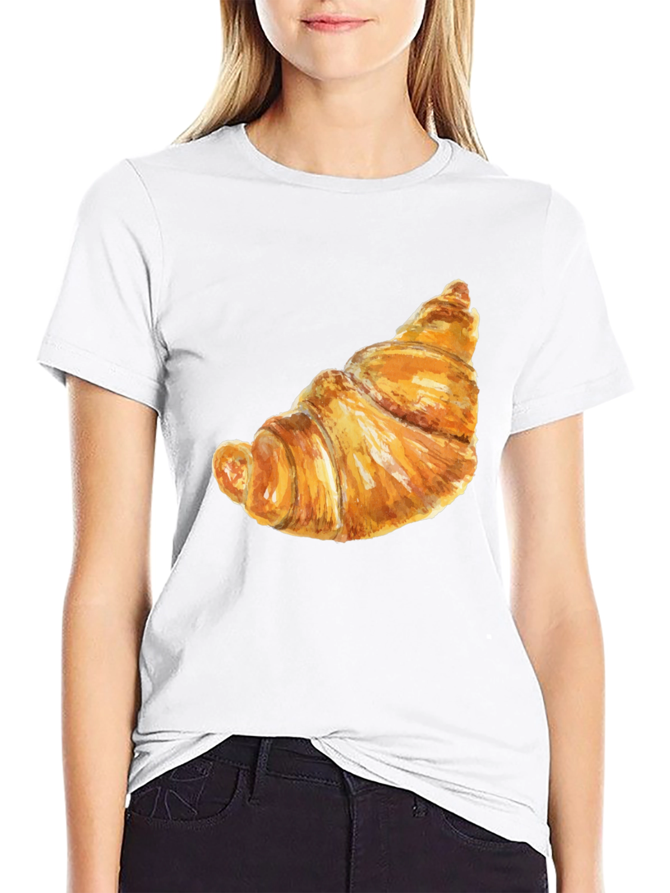 Croissant Graphic T-Shirt - Funny Food Tee