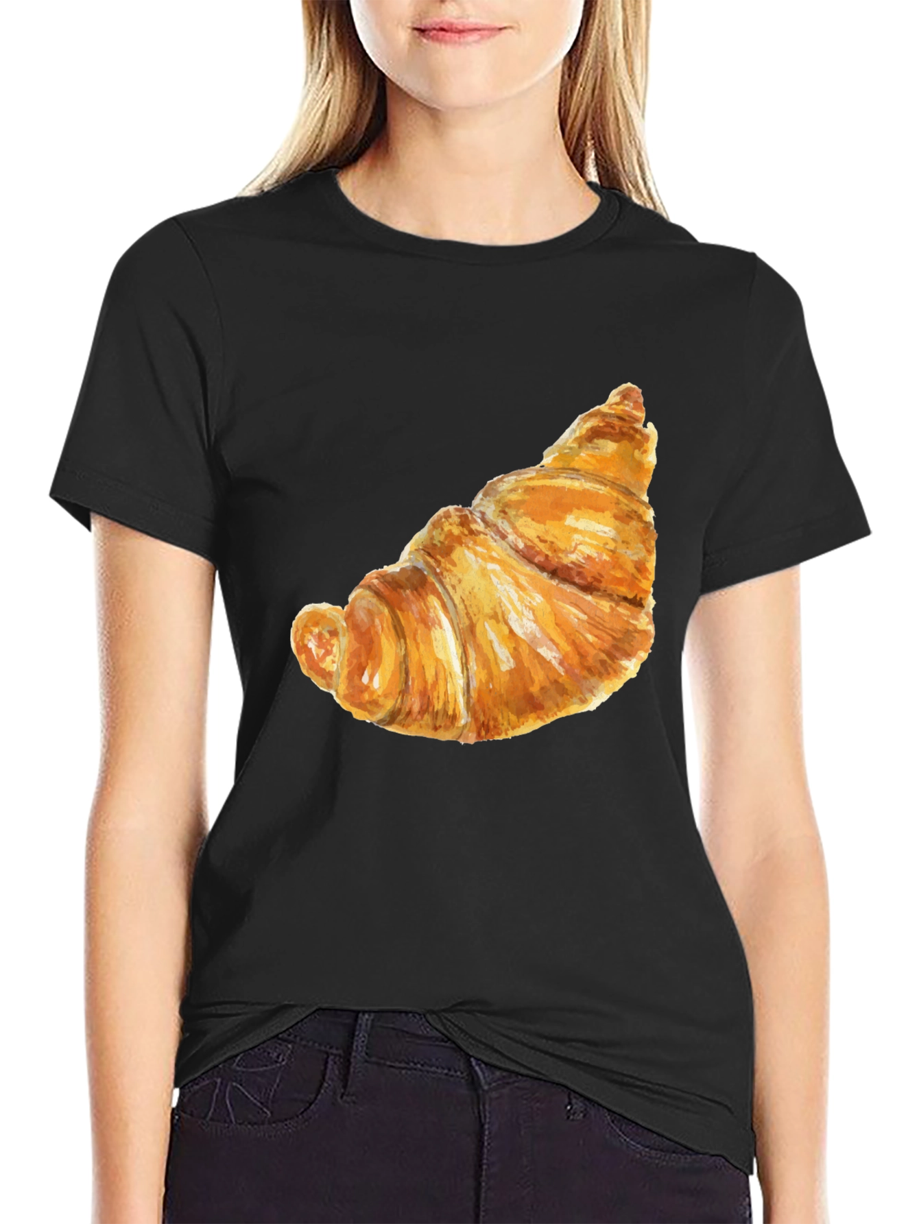 Croissant Graphic T-Shirt - Funny Food Tee