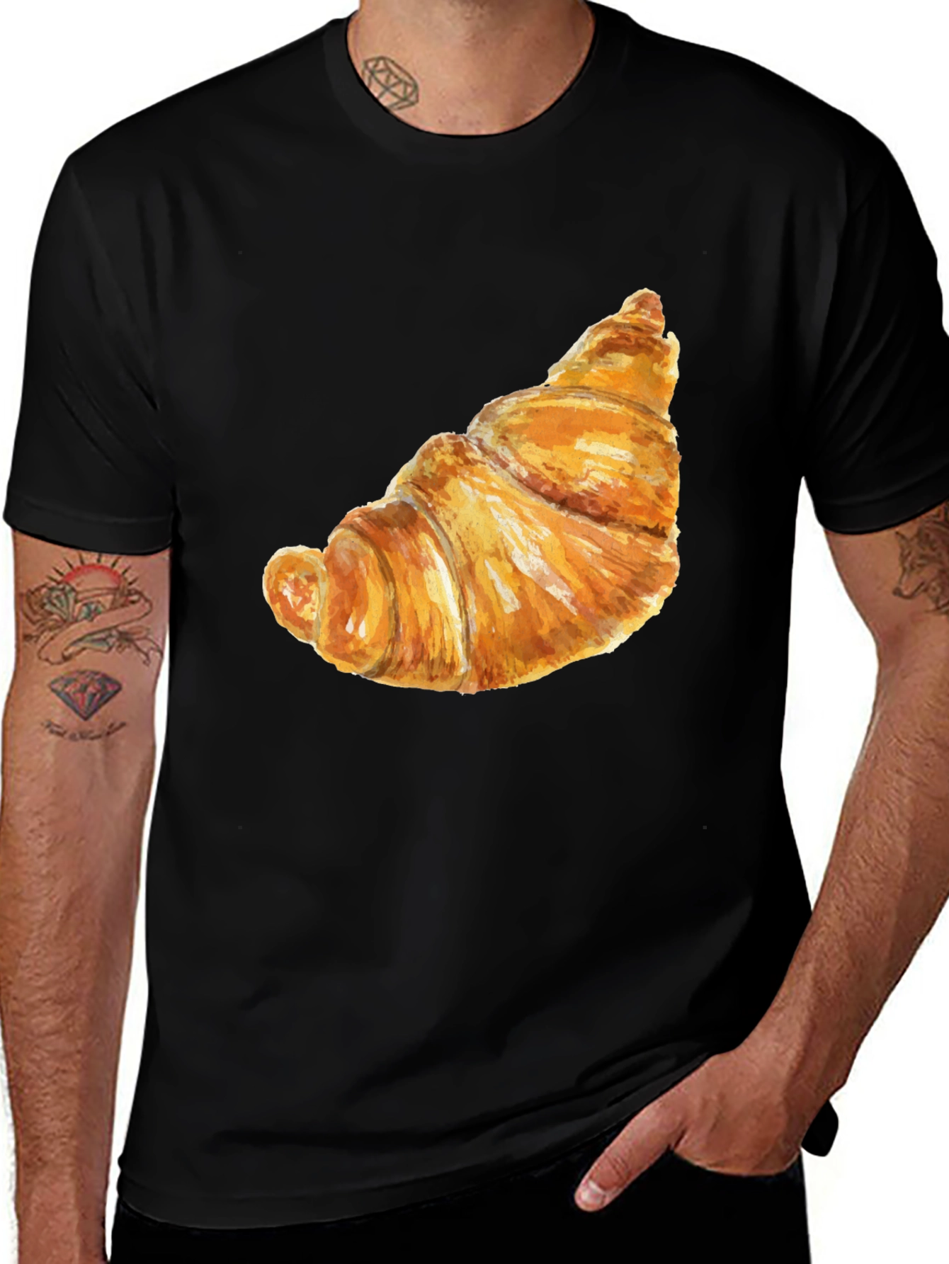Croissant Graphic T-Shirt - Funny Food Tee