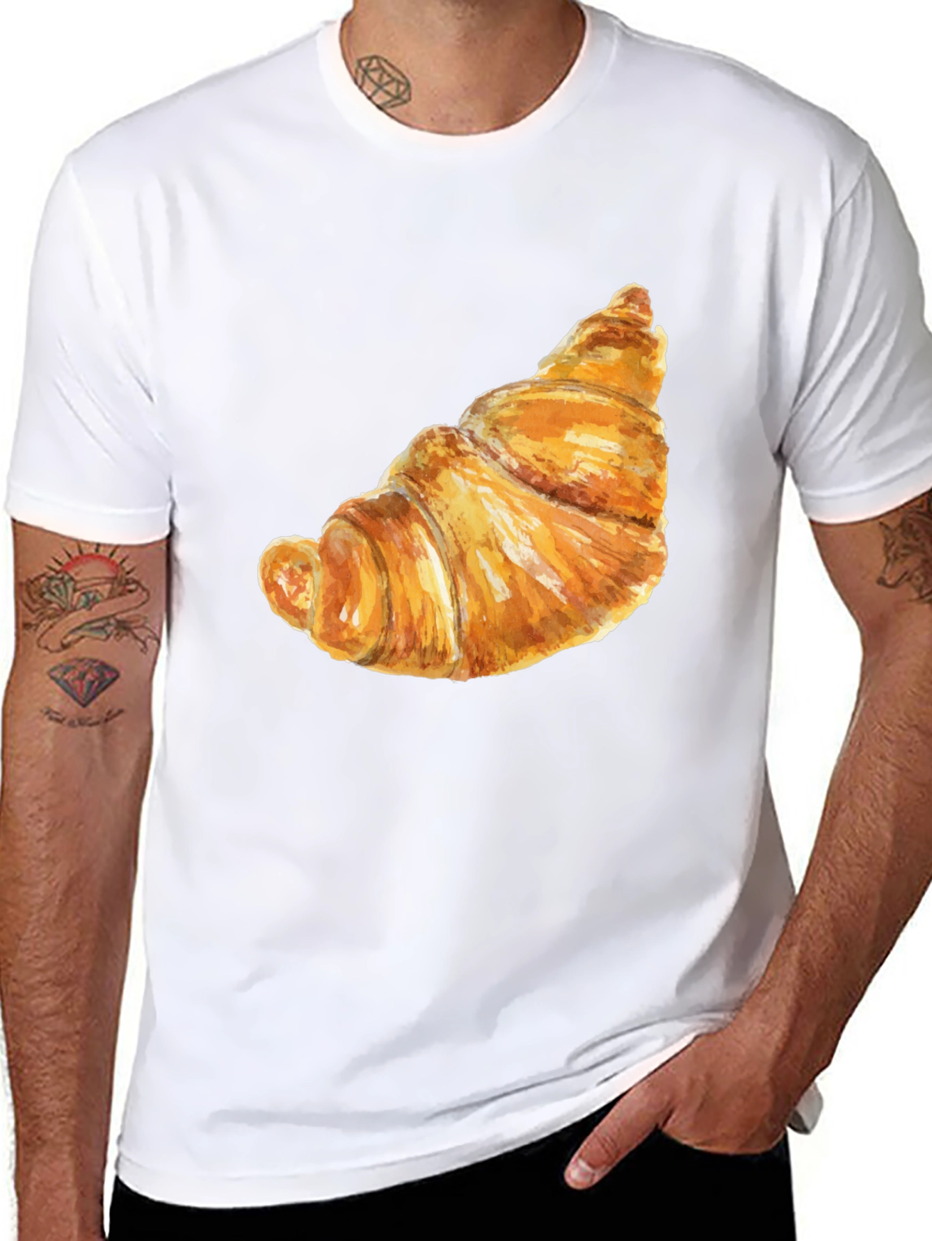 Croissant Graphic T-Shirt - Funny Food Tee