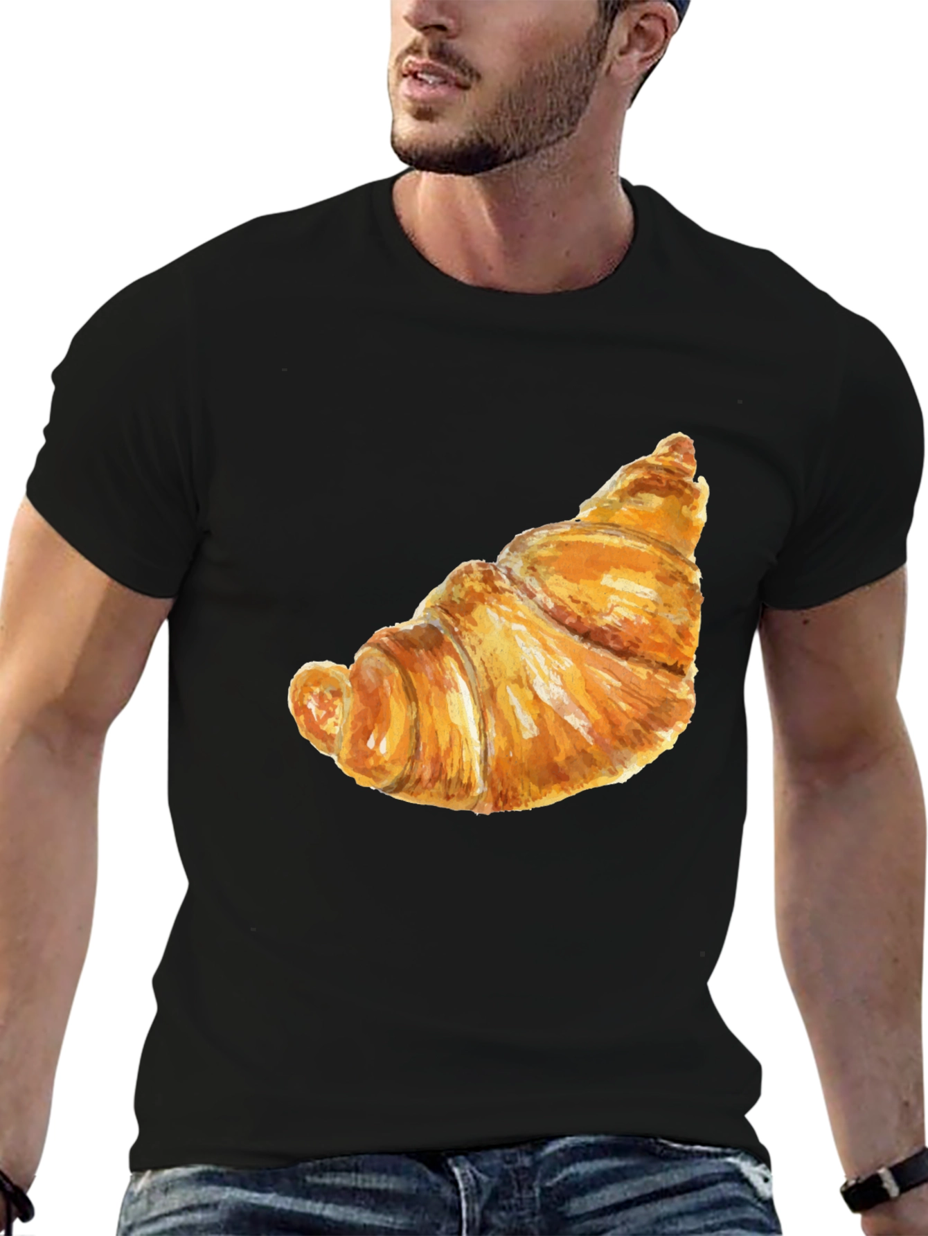 Croissant Graphic T-Shirt - Funny Food Tee