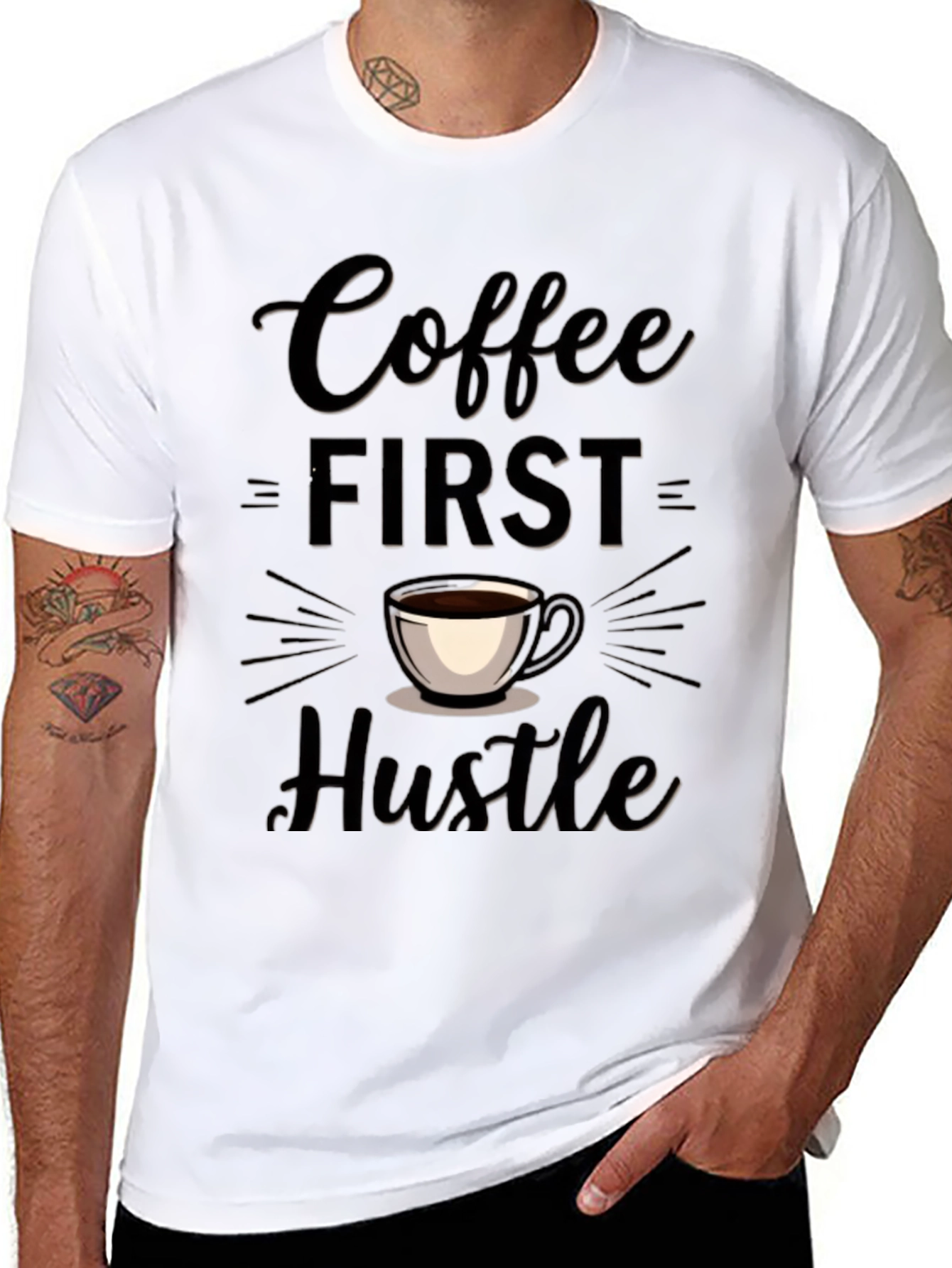 Coffee First Hustle Tee - Trendy Casual Wear