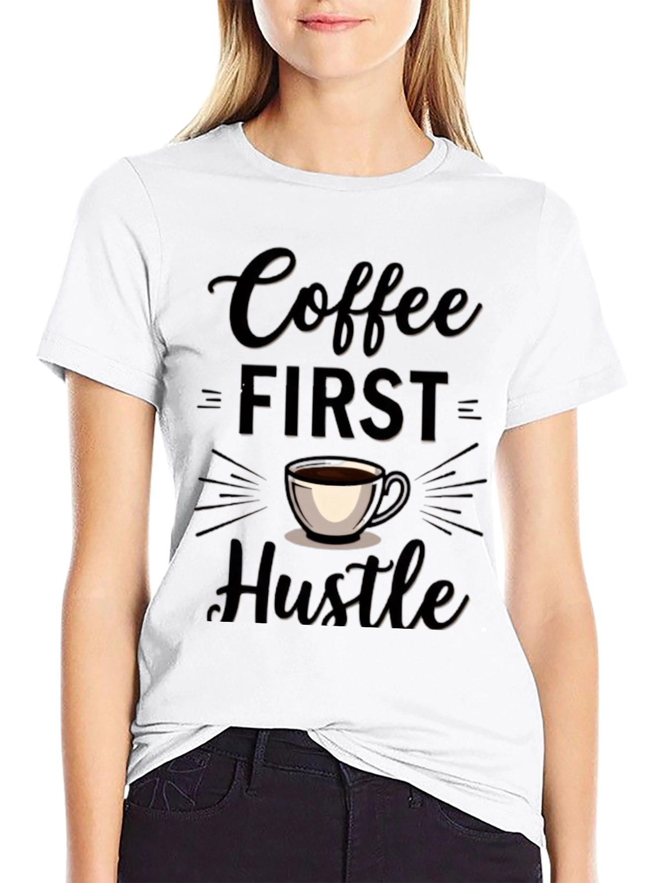 Coffee First Hustle Tee - Trendy Casual Wear