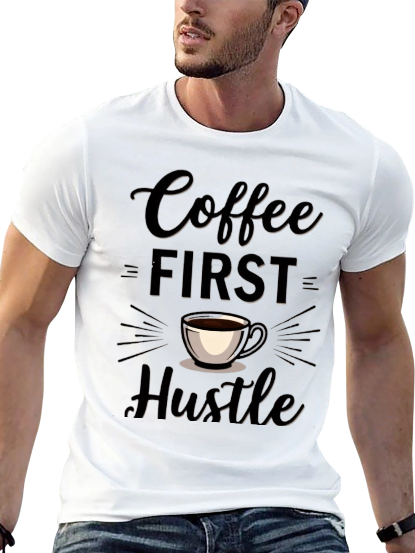 Coffee First Hustle Tee - Trendy Casual Wear