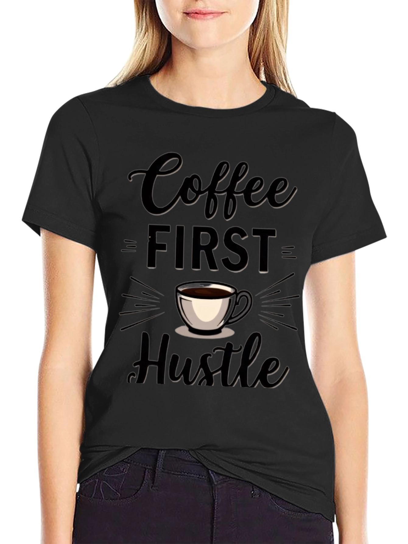 Coffee First Hustle Tee - Trendy Casual Wear