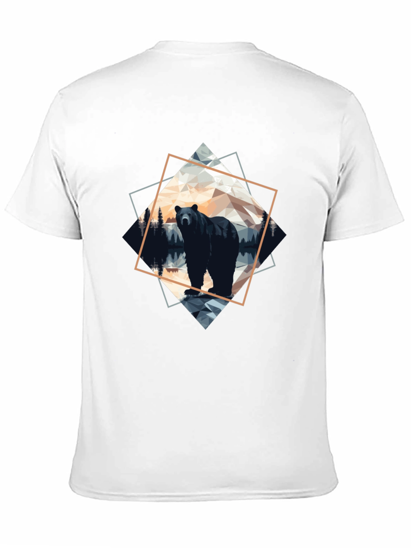 Geometric Bear Graphic Tee - Modern Wilderness Design