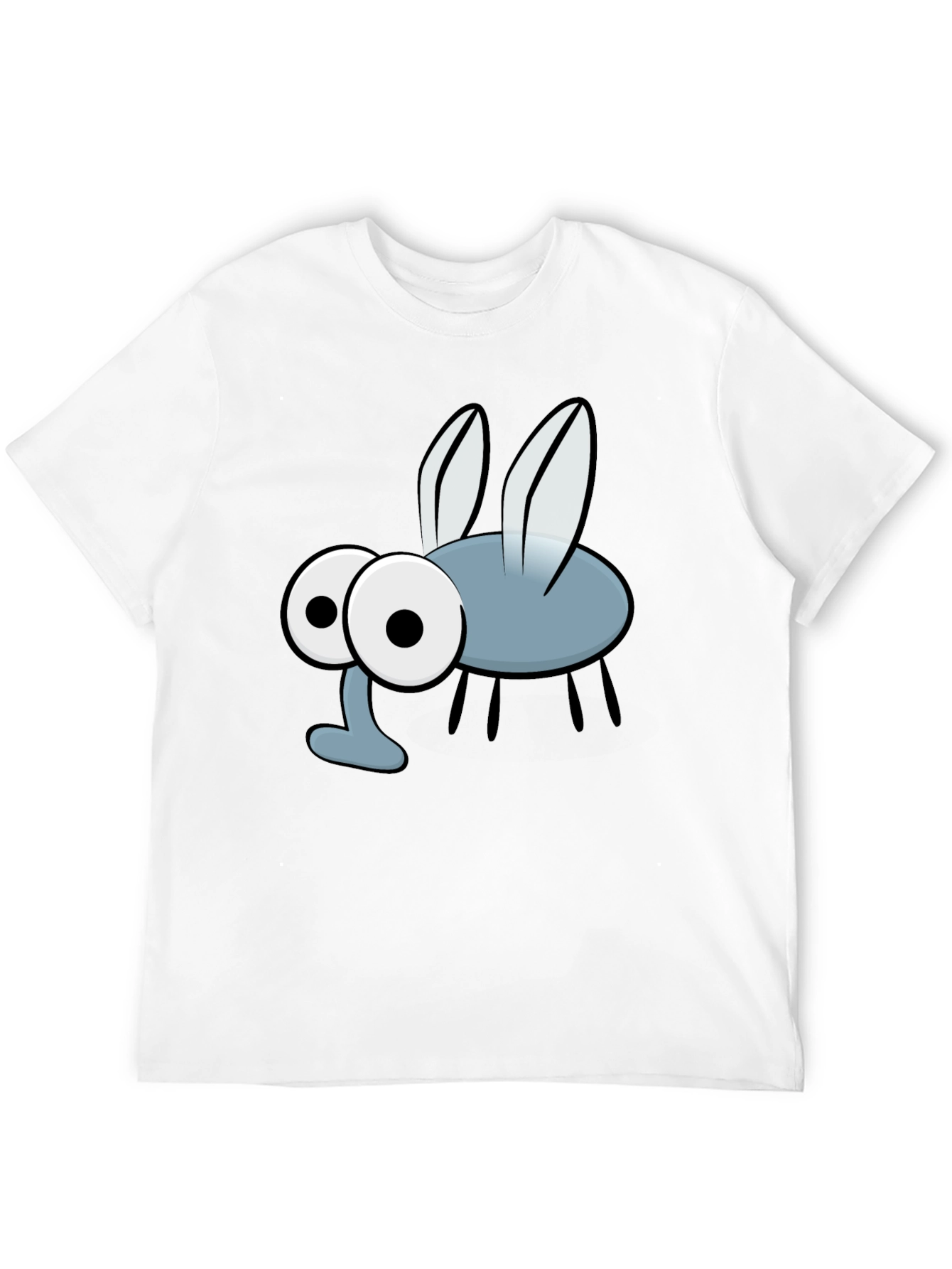 Cartoon Fly Graphic Print Black T-Shirt