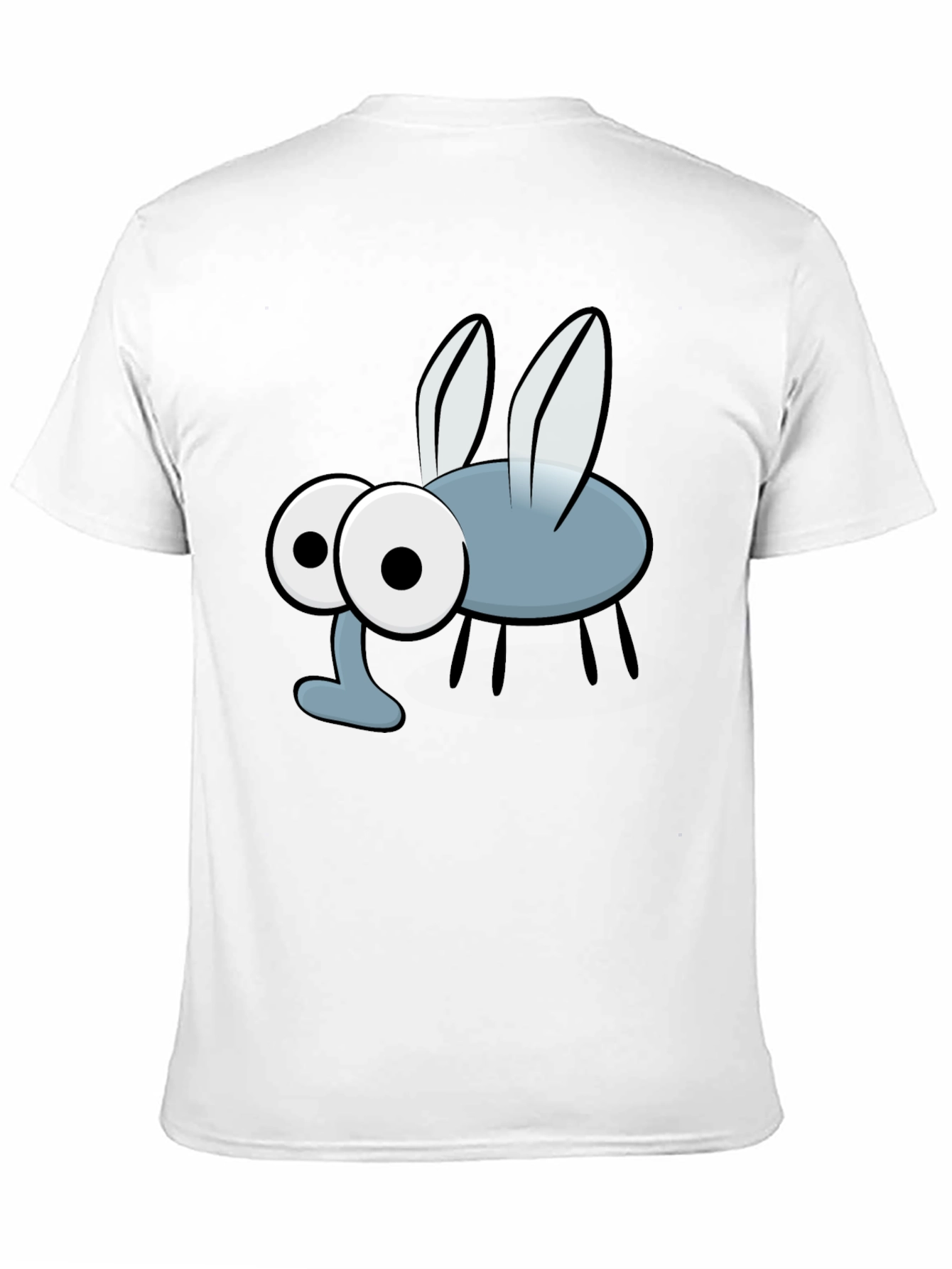 Cartoon Fly Graphic Print Black T-Shirt