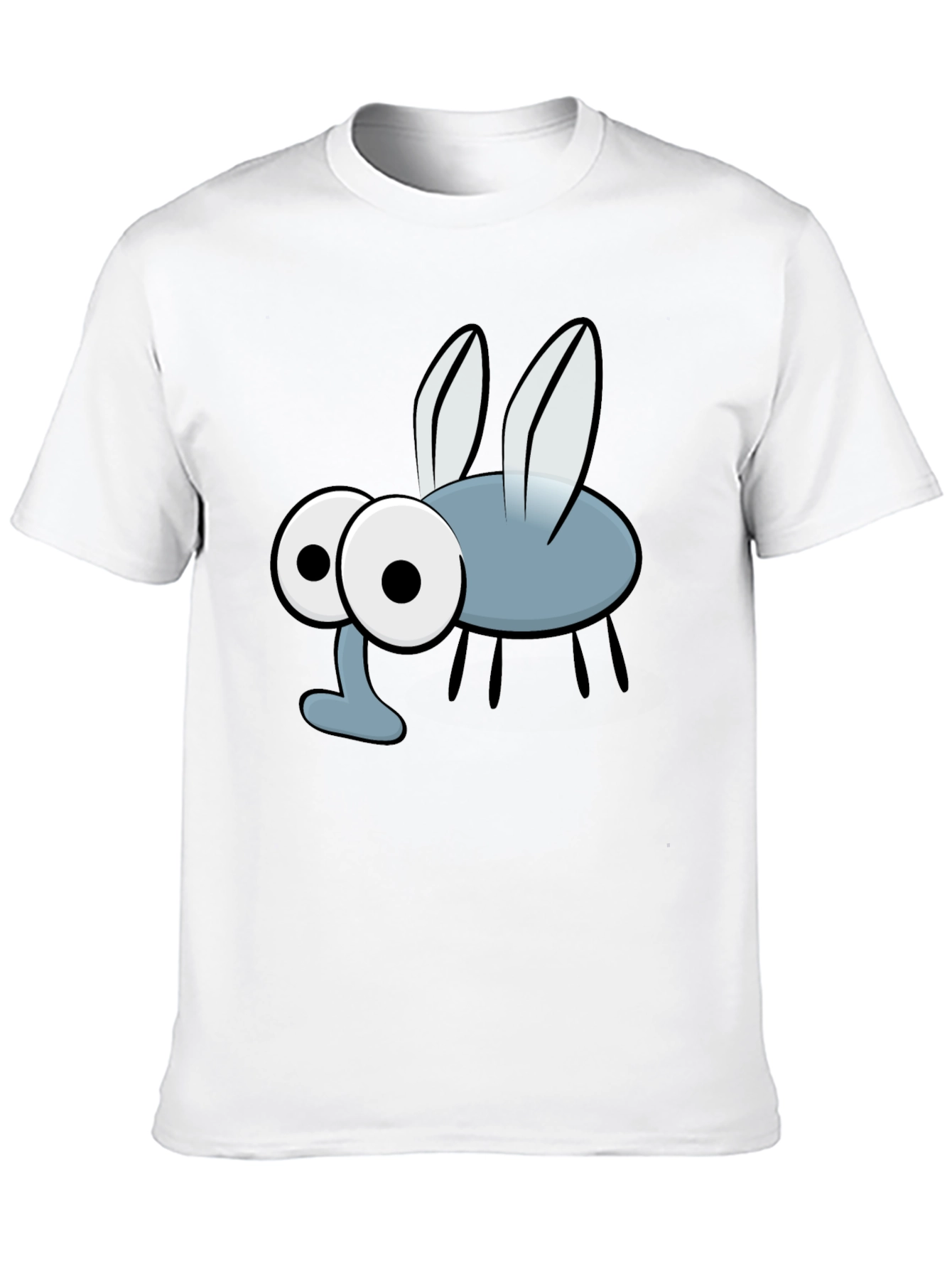 Cartoon Fly Graphic Print Black T-Shirt