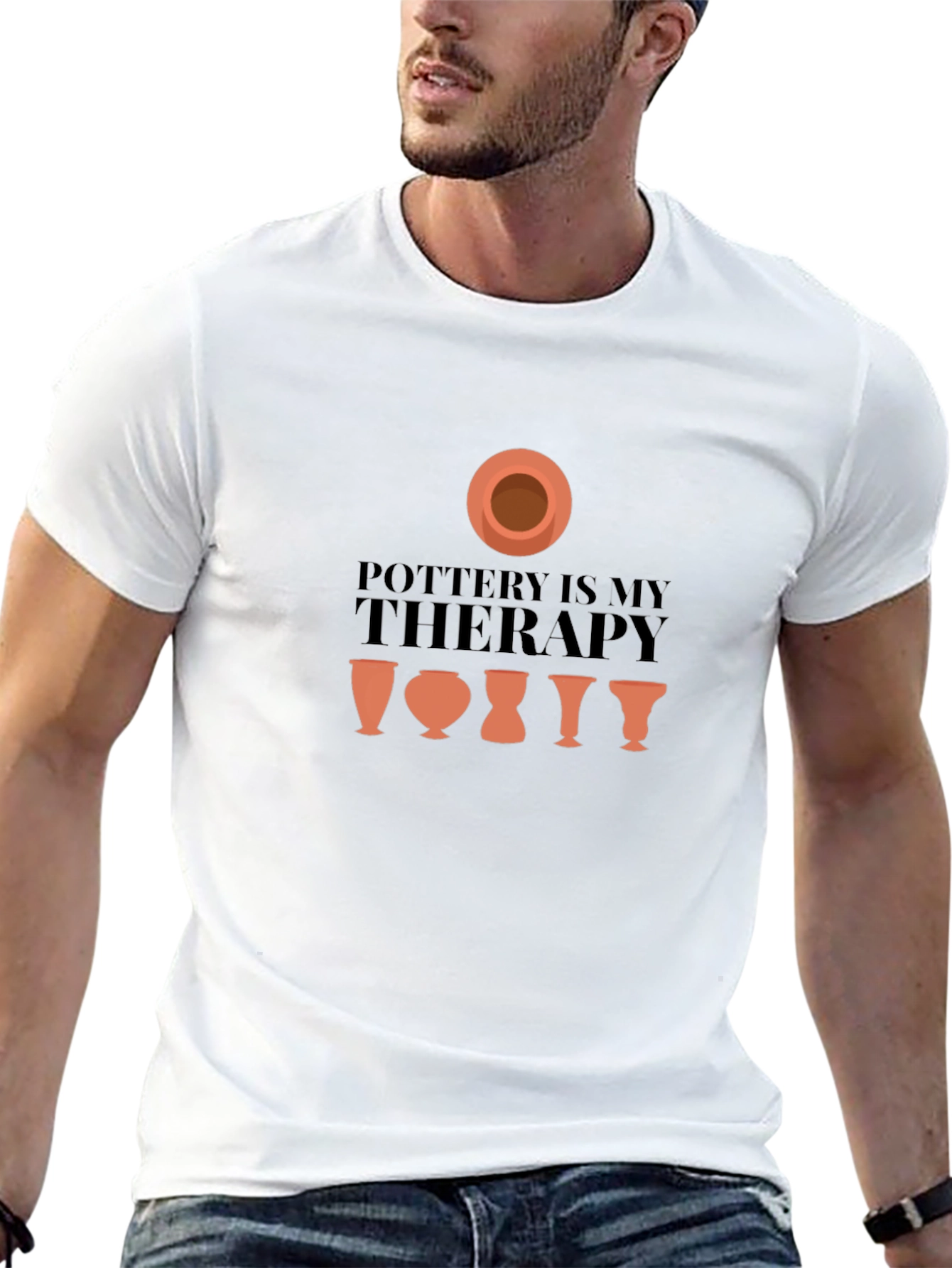Pottery is My Therapy Black T-Shirt