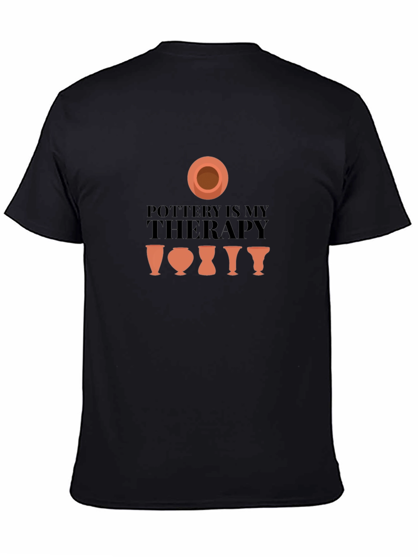 Pottery is My Therapy Black T-Shirt