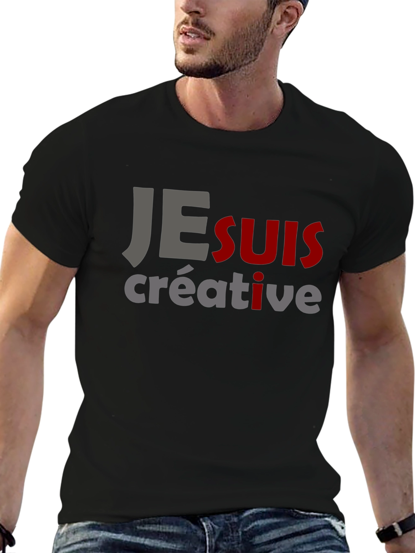 Je Suis Creative Graphic T-Shirt - Black