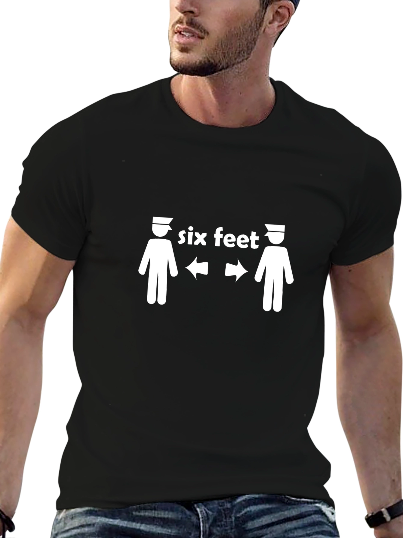 Six Feet T-Shirt Social Distancing Funny Tee