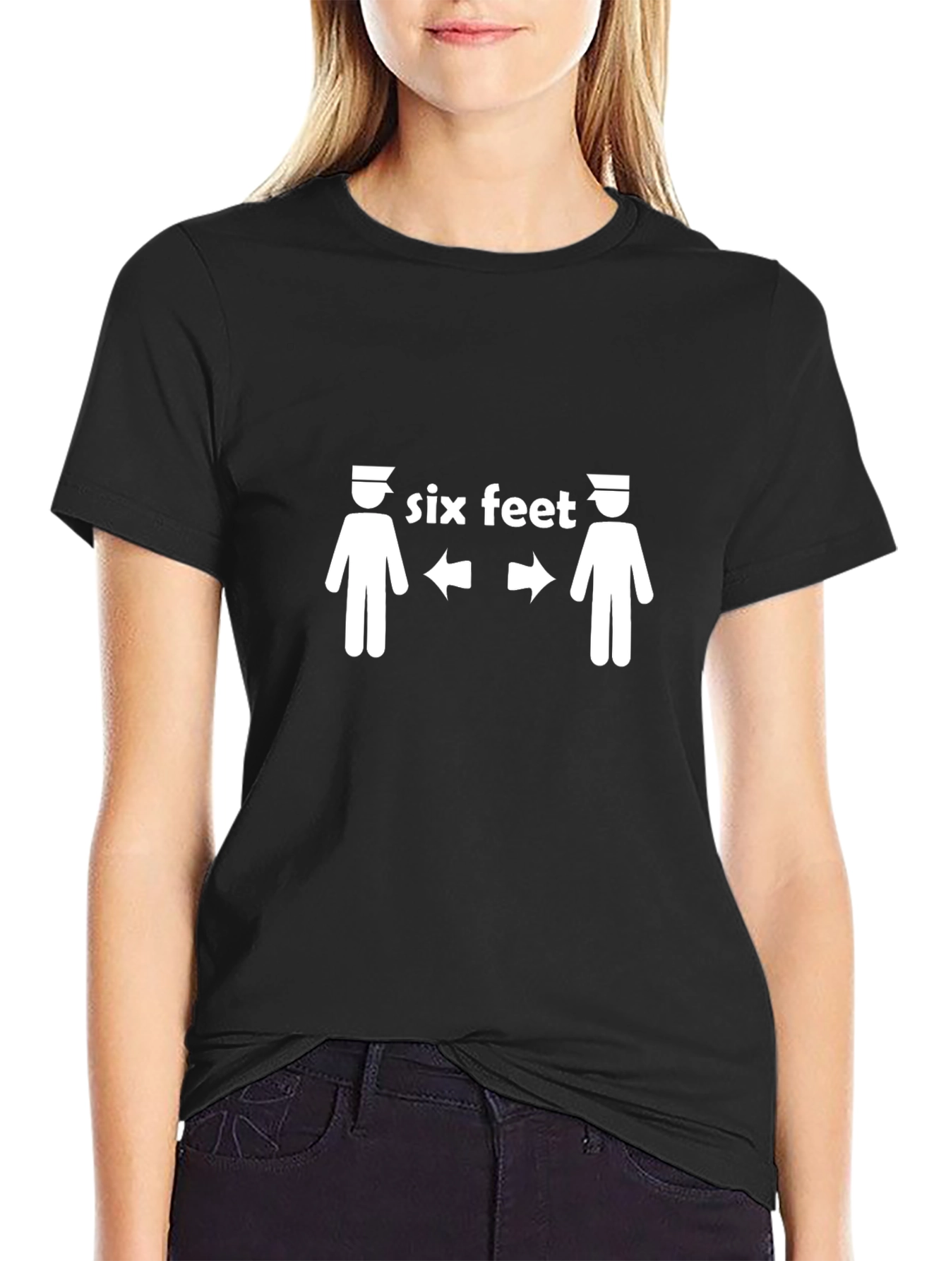 Six Feet T-Shirt Social Distancing Funny Tee