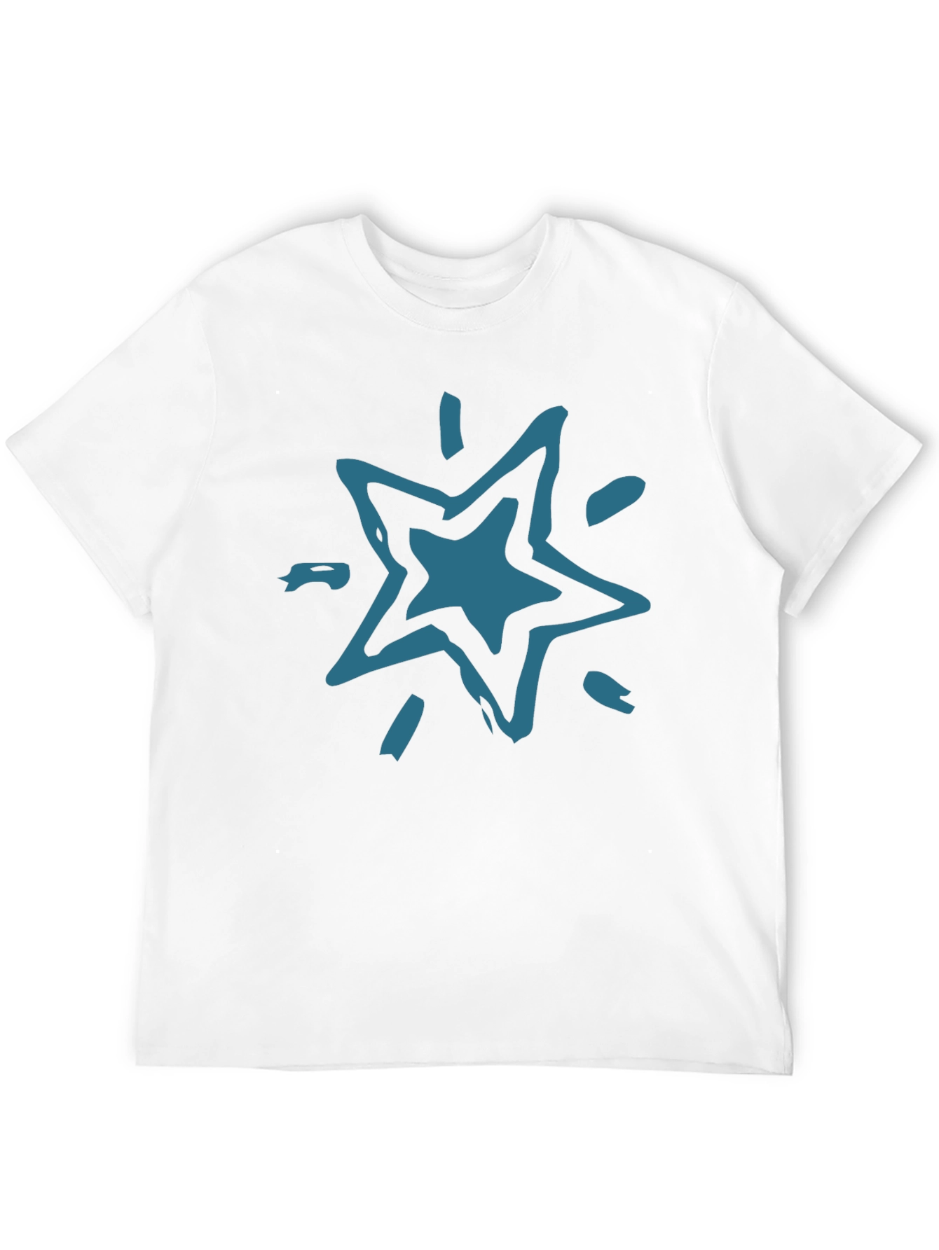 Abstract Star Graphic Tee - Black