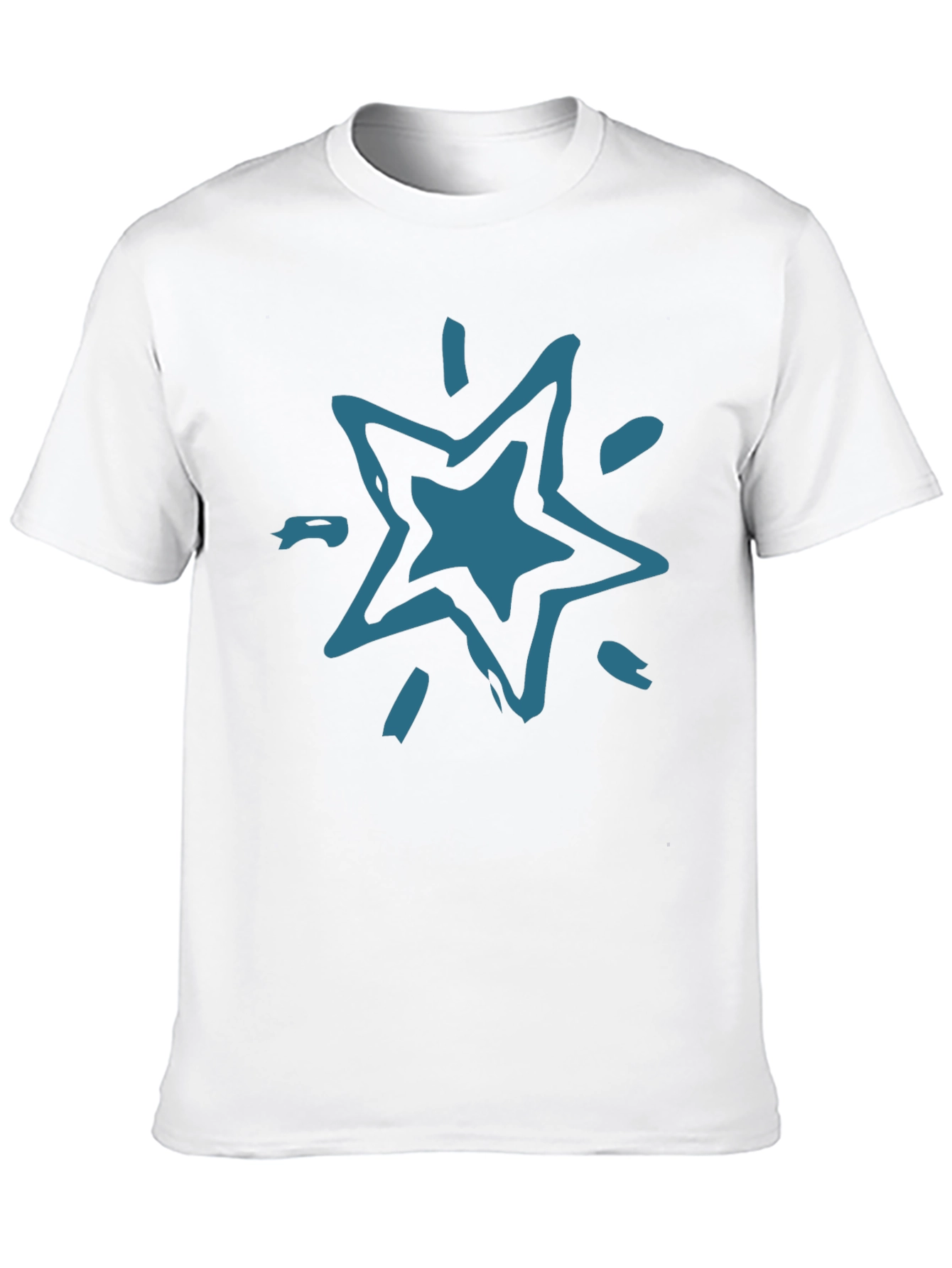 Abstract Star Graphic Tee - Black