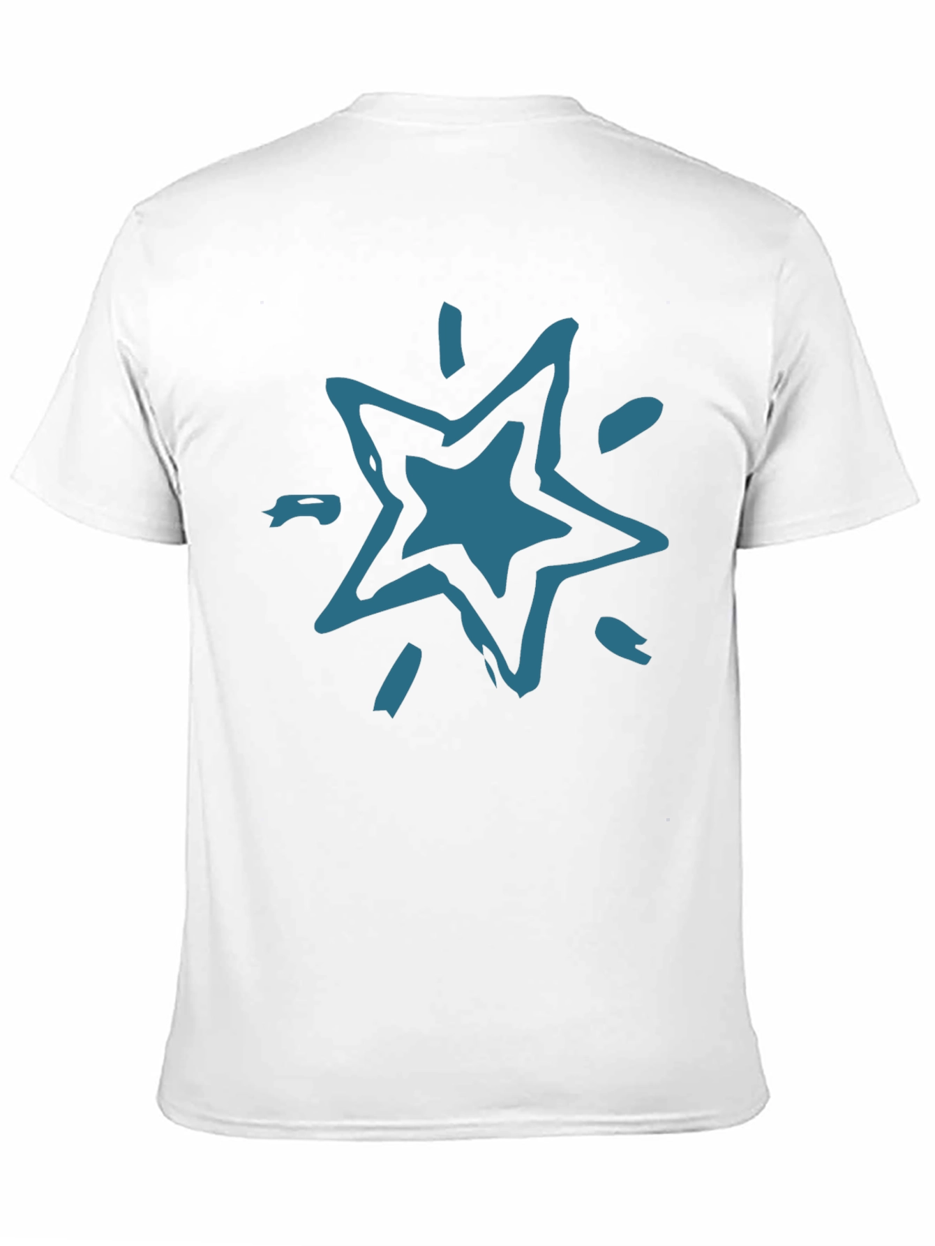 Abstract Star Graphic Tee - Black