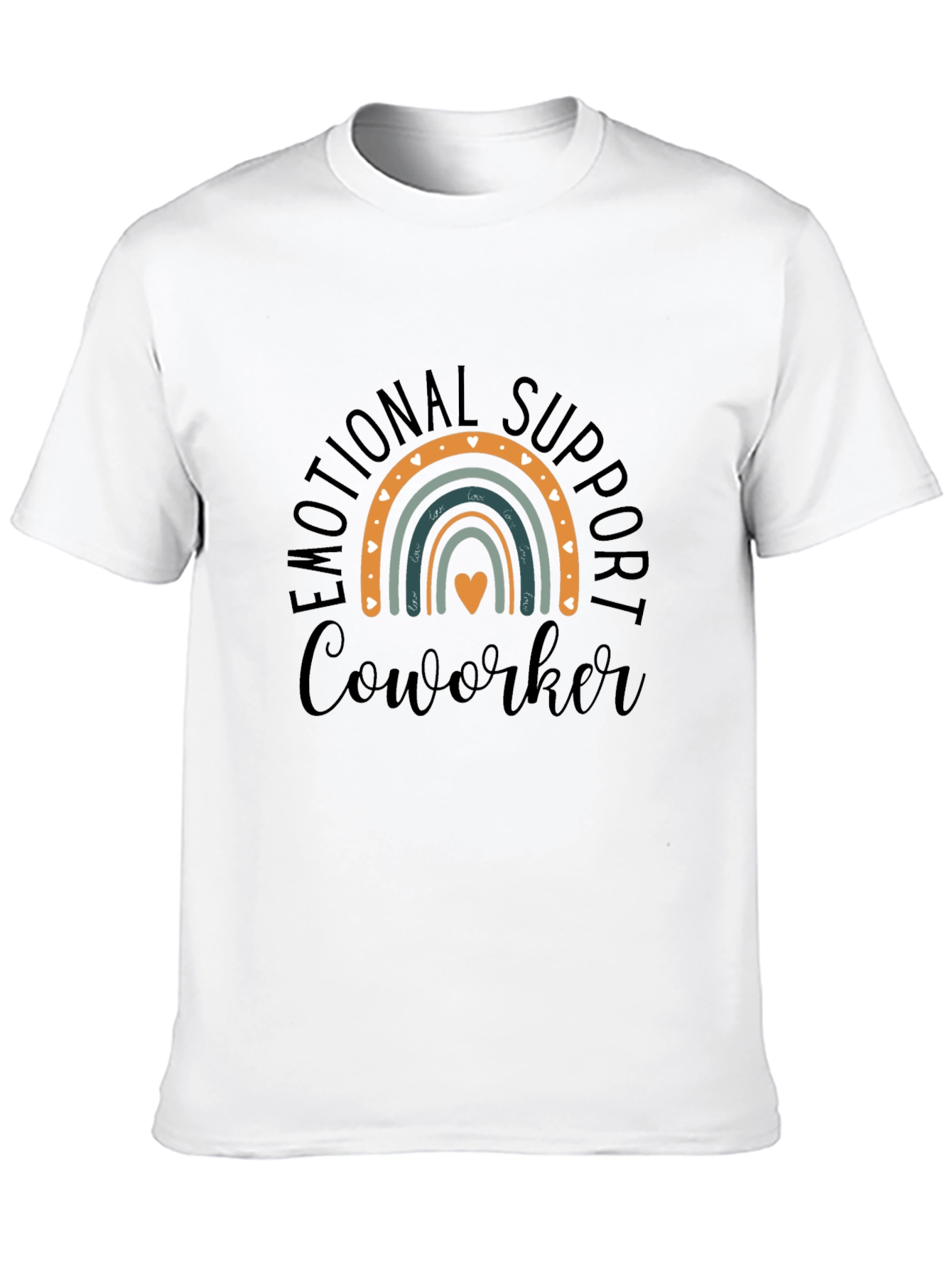Emotional Support Coworker Rainbow Graphic T-Shirt