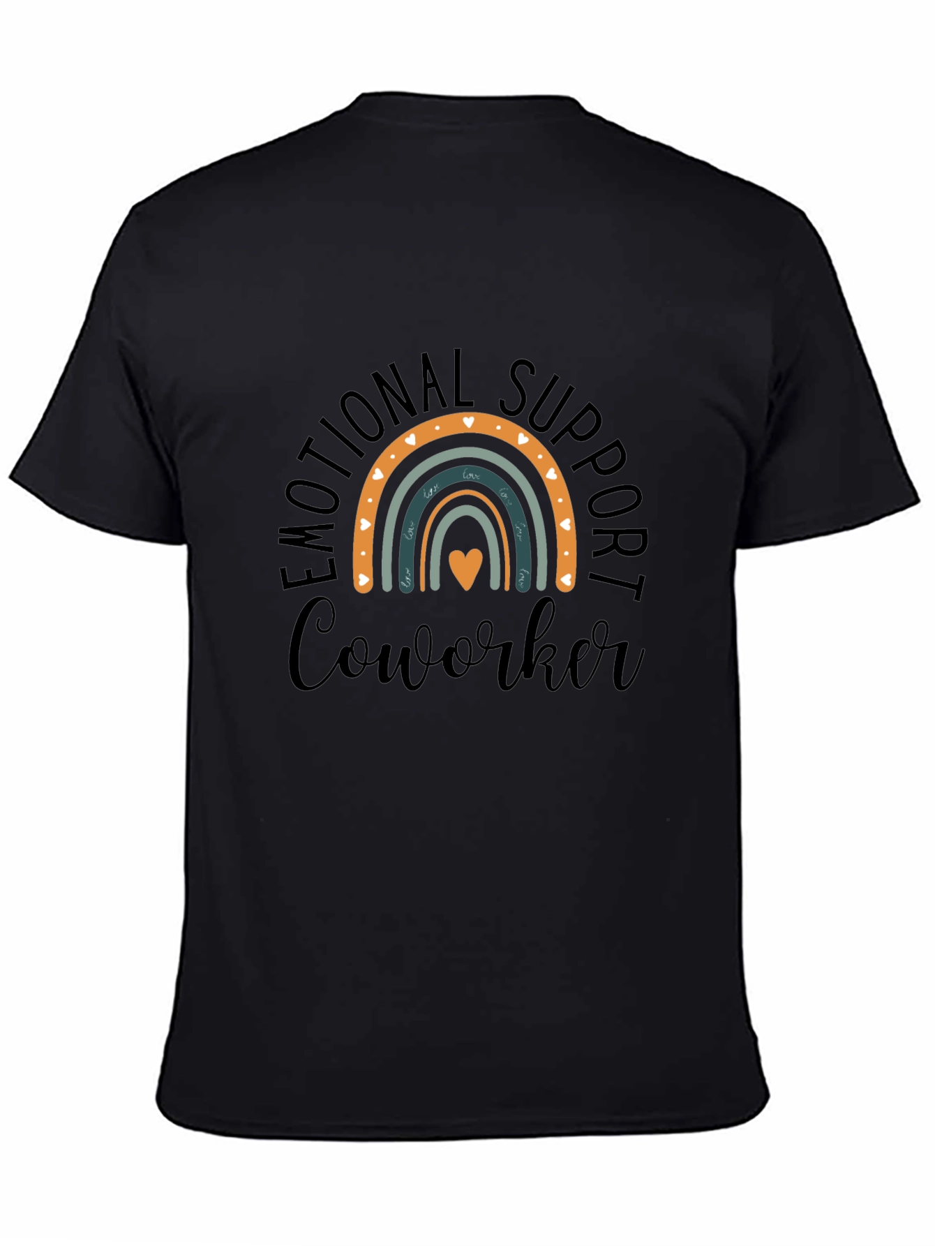 Emotional Support Coworker Rainbow Graphic T-Shirt