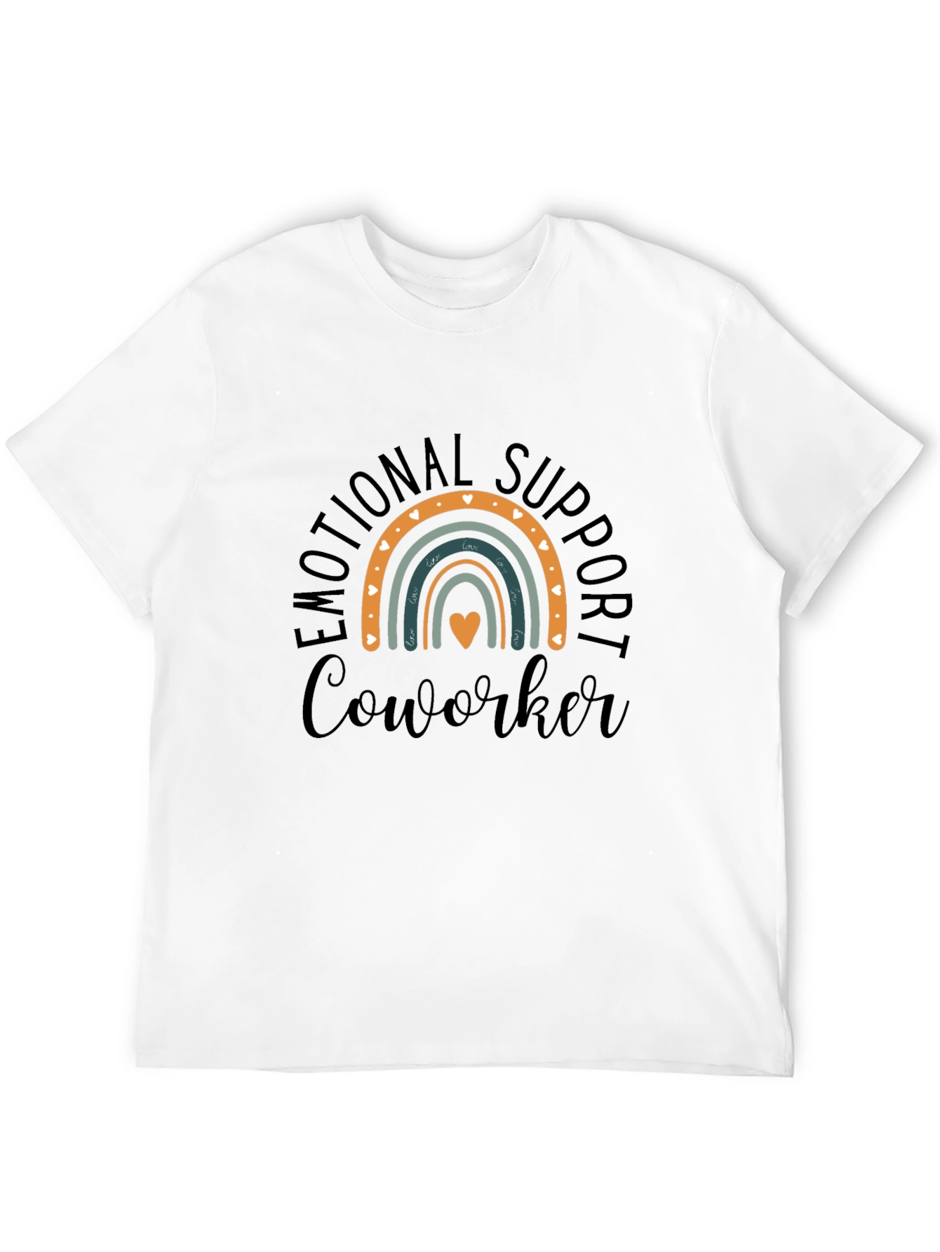 Emotional Support Coworker Rainbow Graphic T-Shirt
