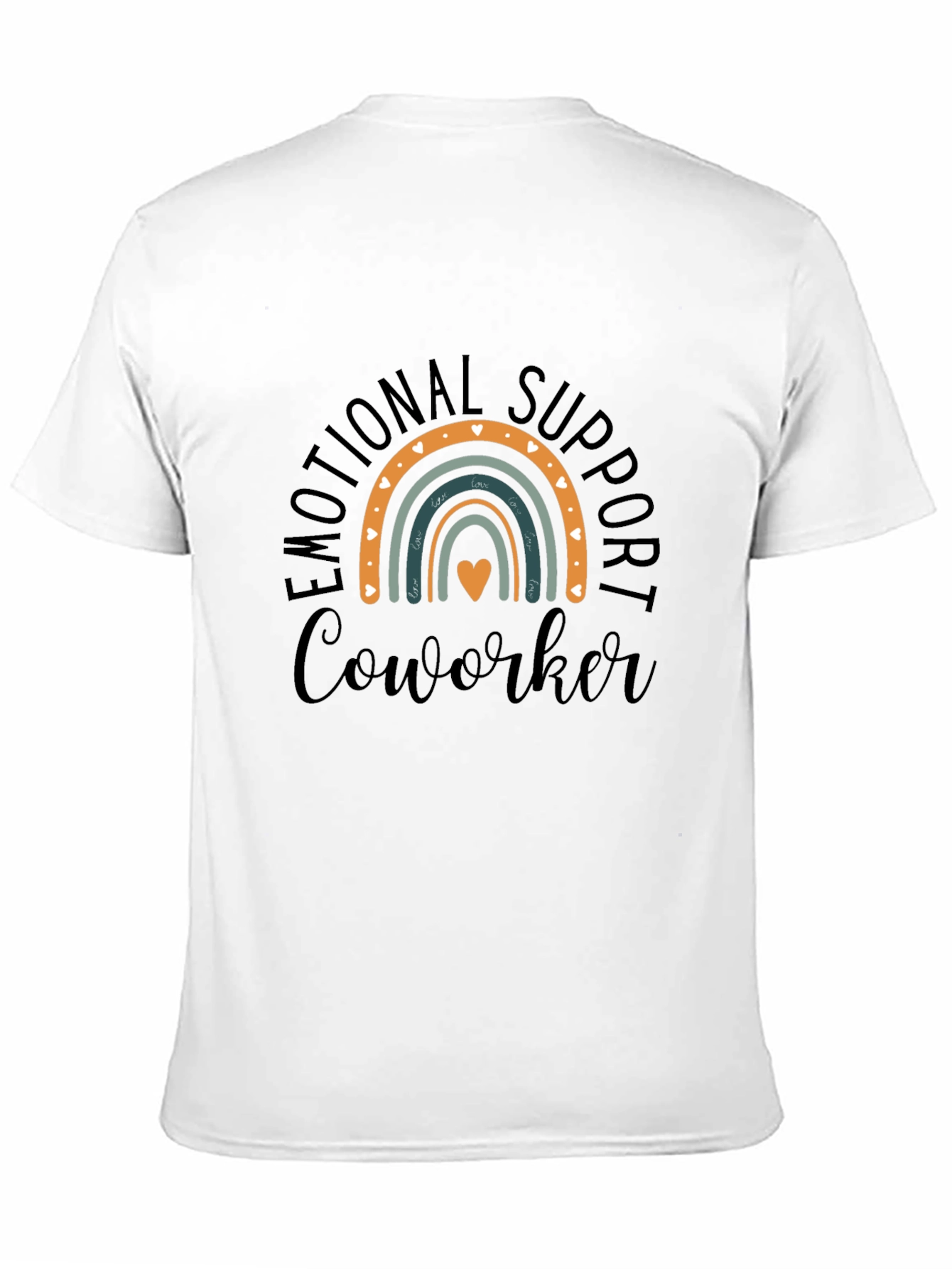 Emotional Support Coworker Rainbow Graphic T-Shirt