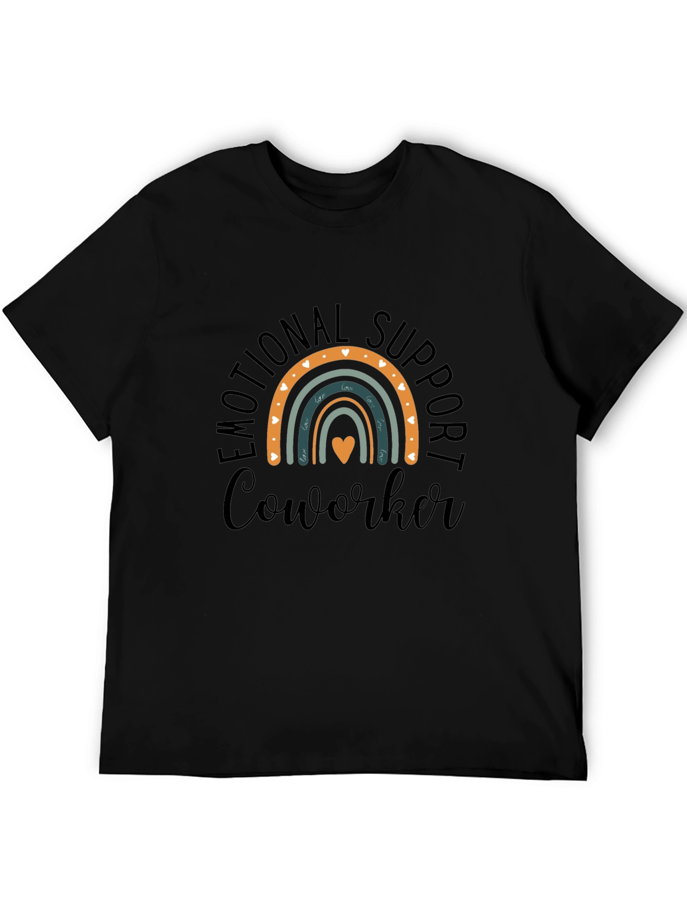 Emotional Support Coworker Rainbow Graphic T-Shirt