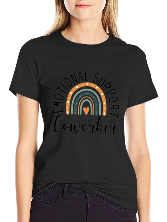 Emotional Support Coworker Rainbow Graphic T-Shirt