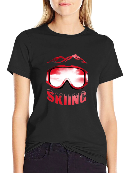 Skiing Graphic T-Shirt - Mountain Goggles Design