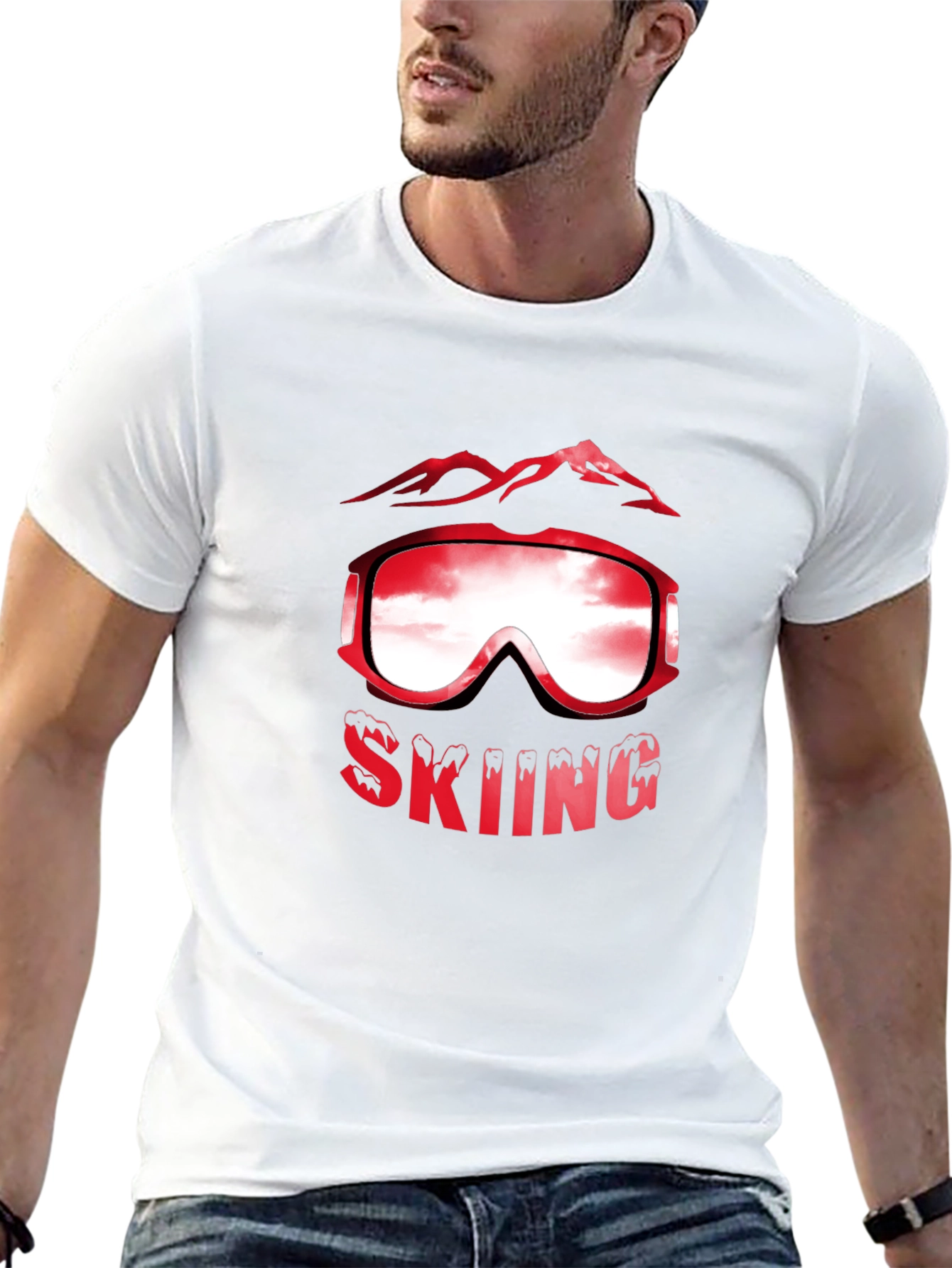 Skiing Graphic T-Shirt - Mountain Goggles Design