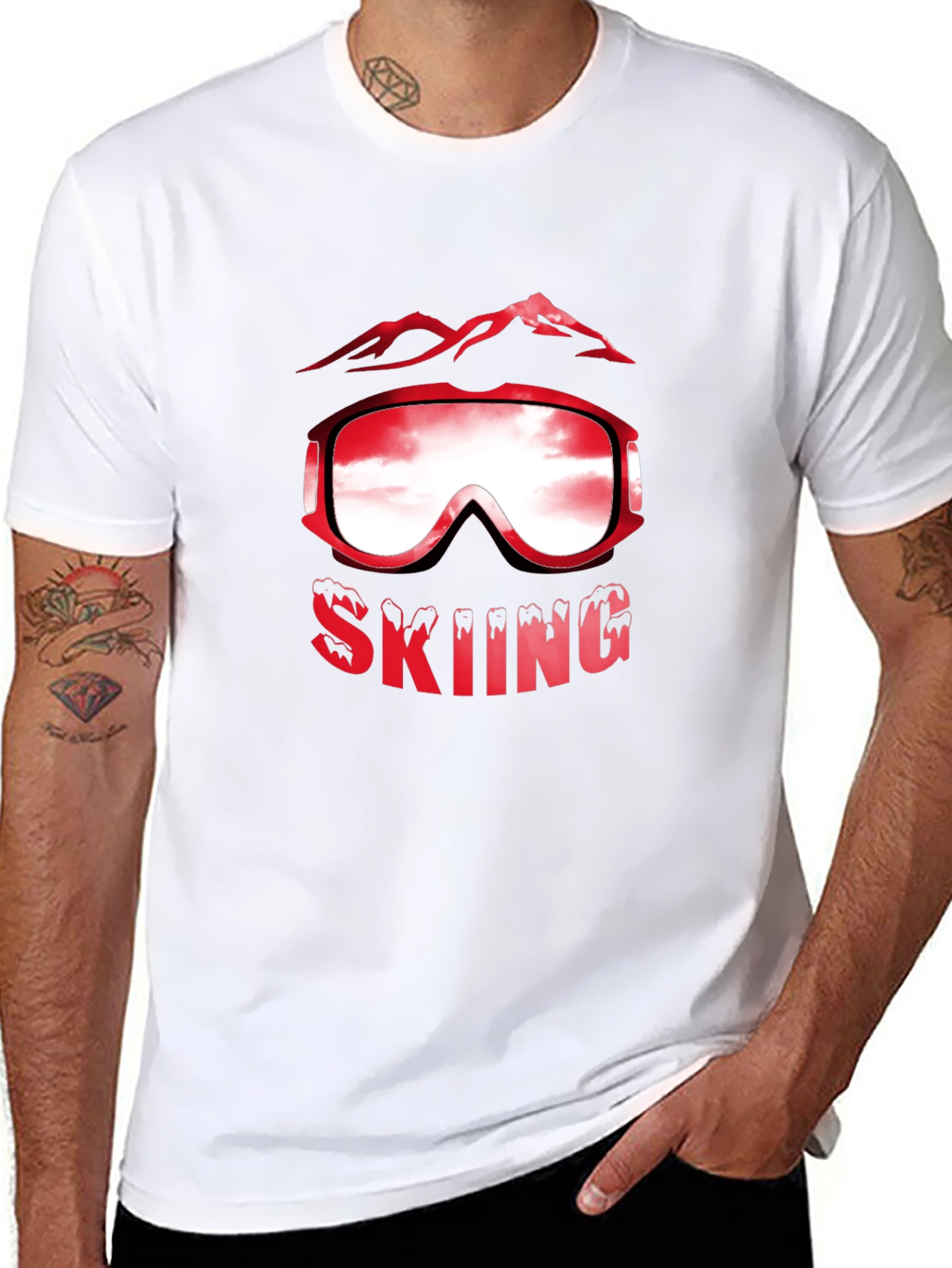 Skiing Graphic T-Shirt - Mountain Goggles Design