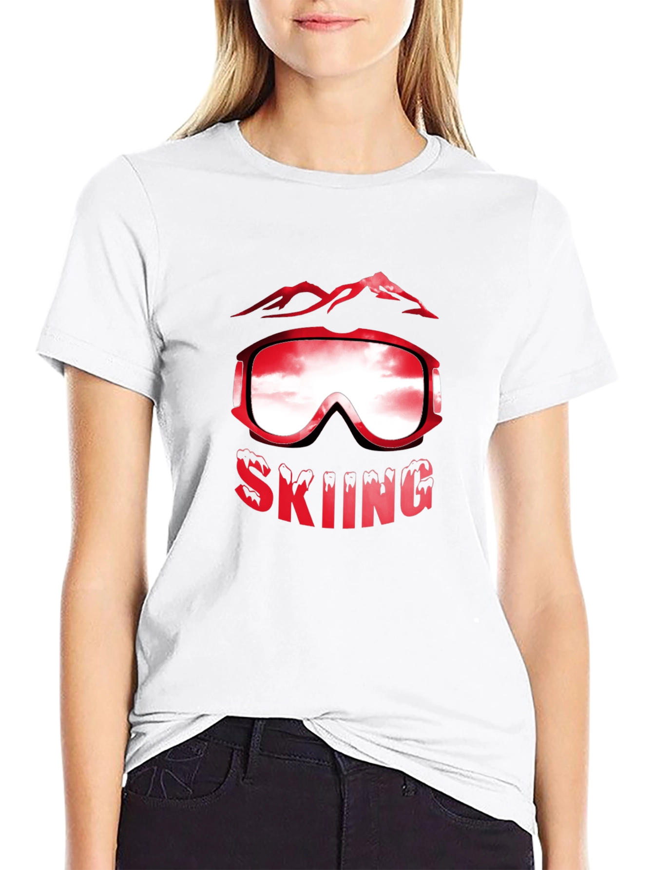 Skiing Graphic T-Shirt - Mountain Goggles Design